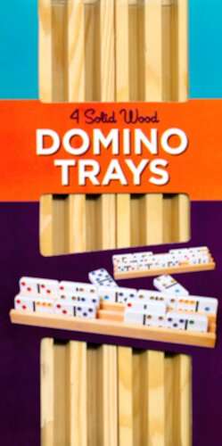 4 Solid Wood Domino Trays,  Dominoes by Go! Games Toys