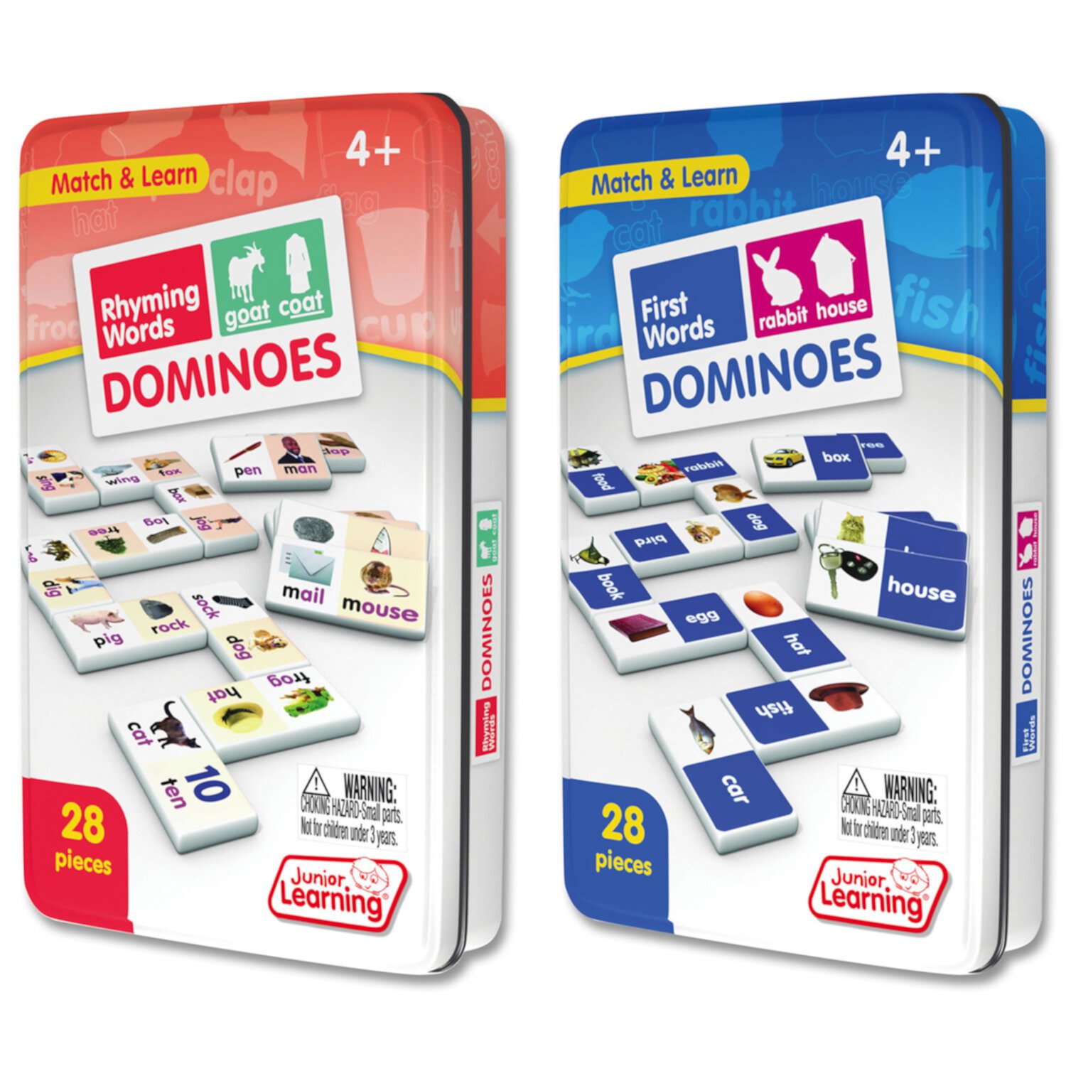 Junior Learning Rhyming & First Words Dominoes Game Set - 56 Dominoes Junior Learning