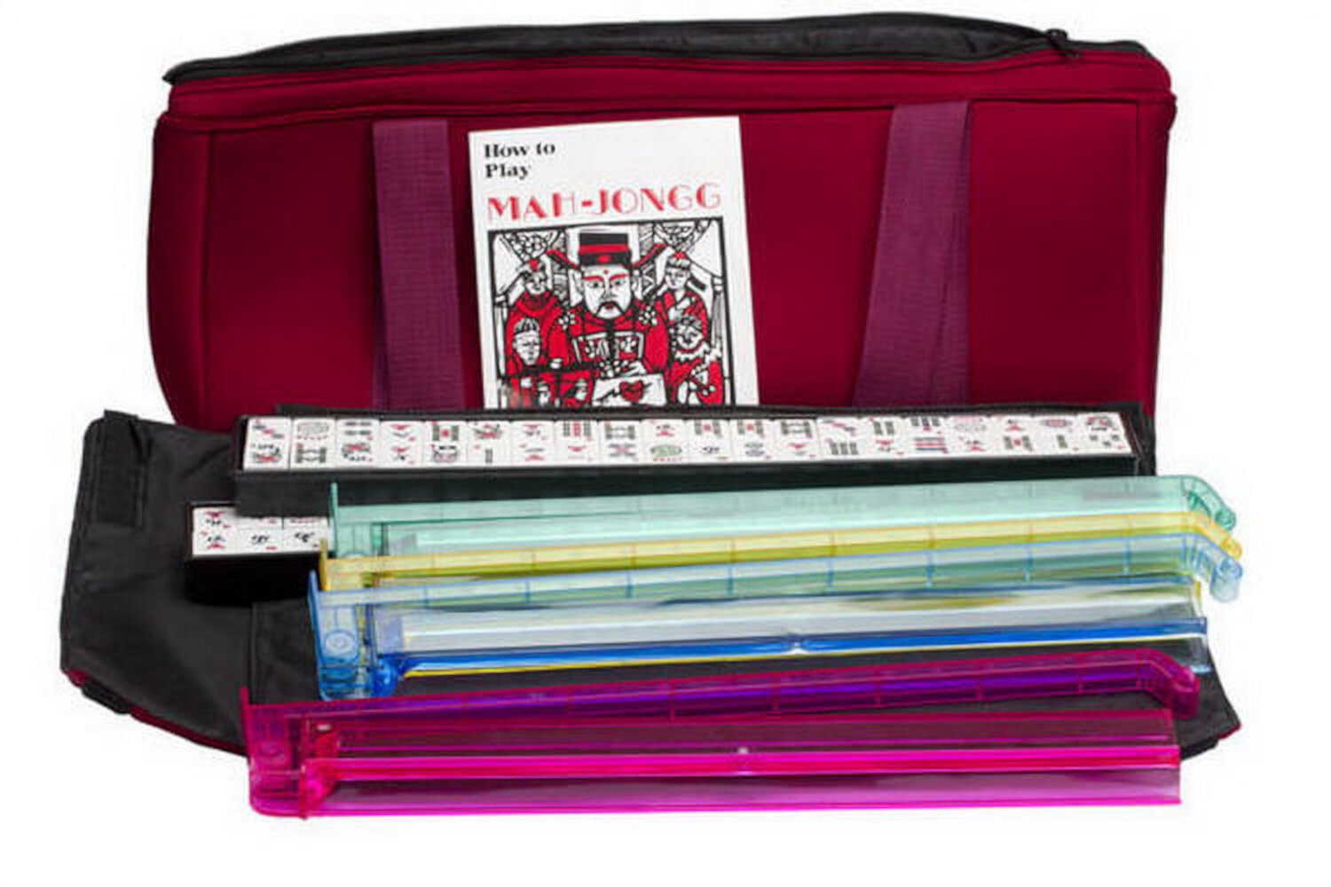 CHH 2398P Wester Mah Jong in Burgundy Bag CHH