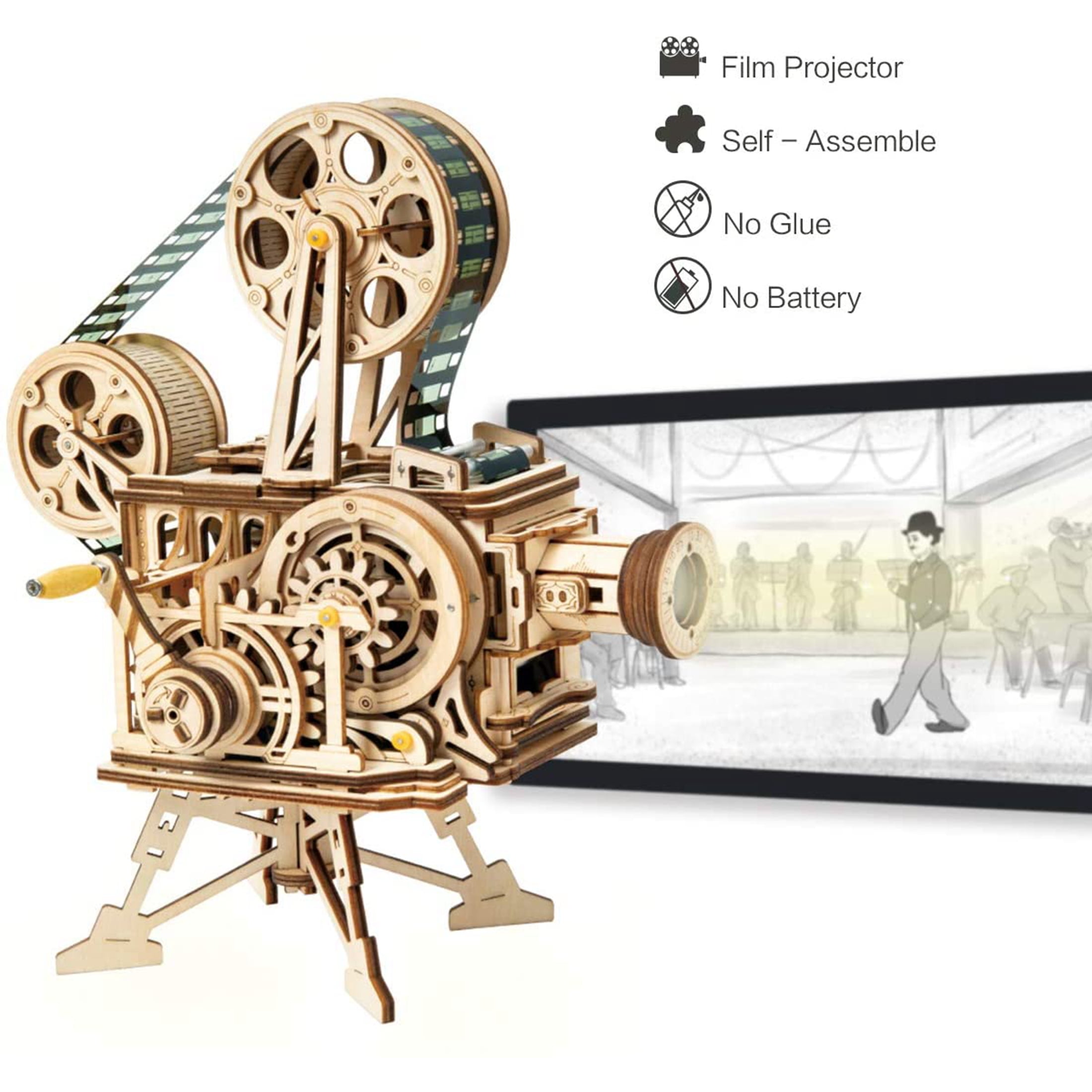 ROKR 3D Wooden Puzzle Mechanical Model Kits for Adults DIY Craft Kits (LK601 Vitascope) ROKR