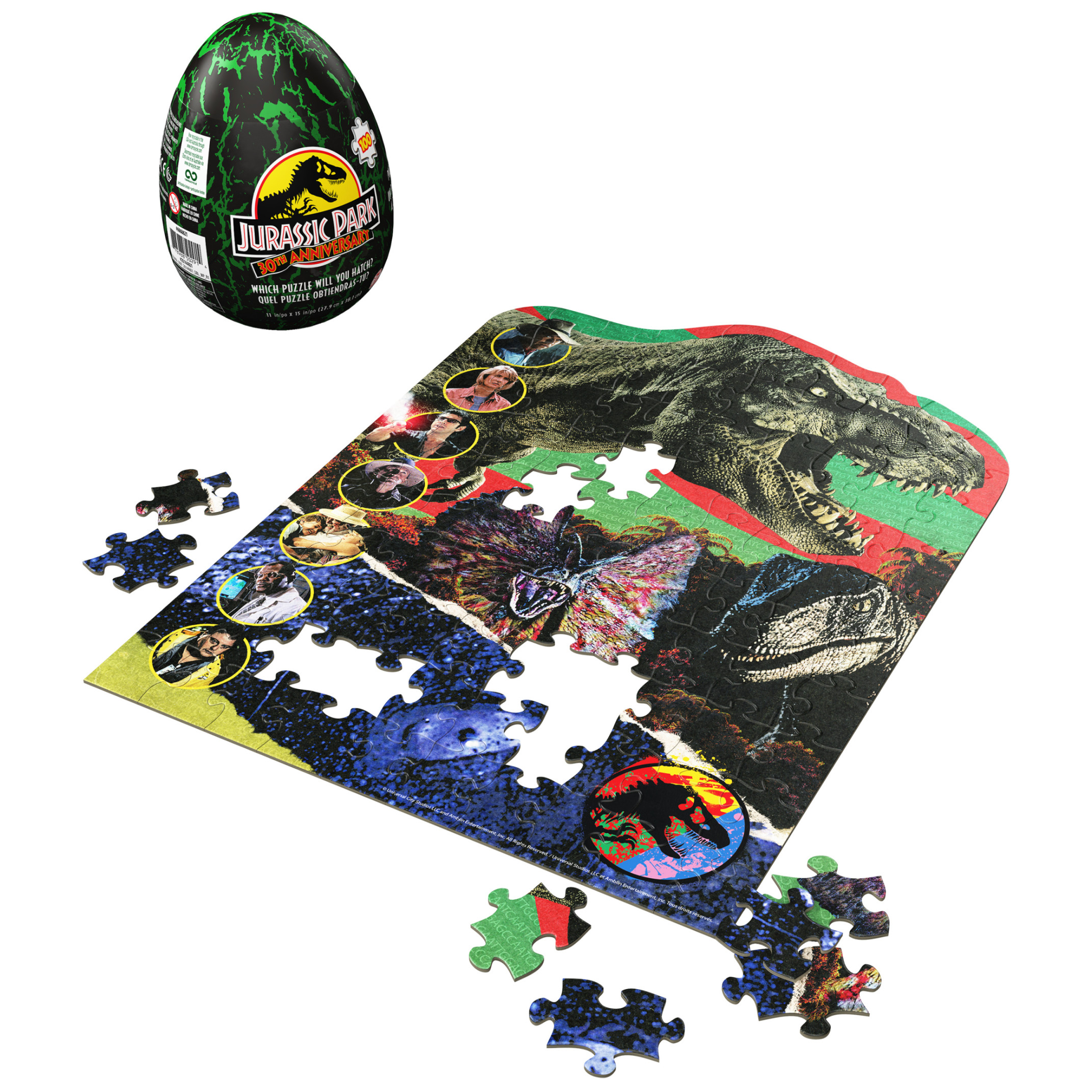 Jurassic World, 100-Piece Mystery Jigsaw Puzzle Dinosaur Park Movie in Egg Gift Package, for Adults & Kids Ages 4+ Spin Master Games