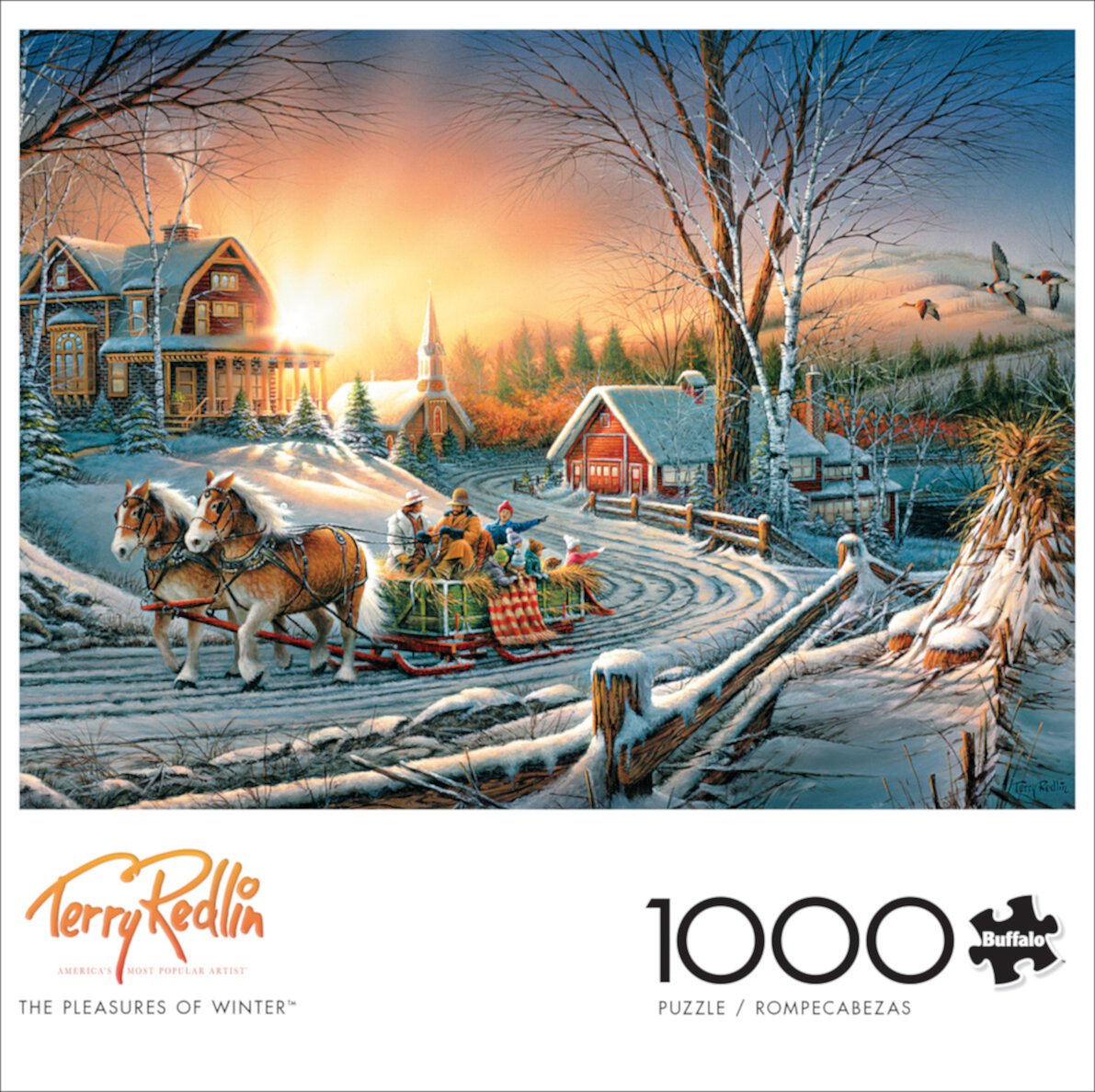 Buffalo Games Terry Redlin The Pleasures of Winter 1000 Pieces Jigsaw Puzzle Buffalo Games