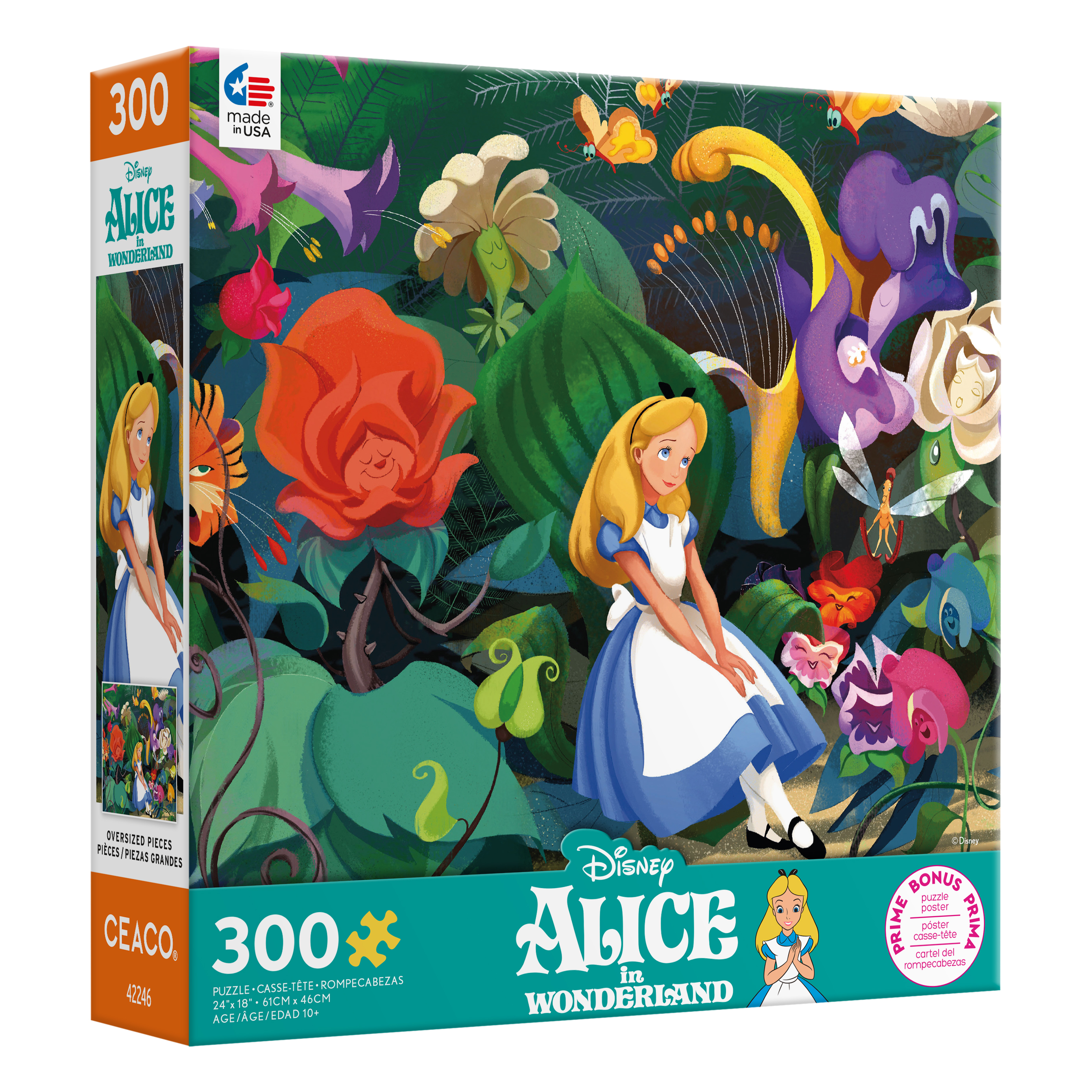 Ceaco Alice in the Flowers Jerry LaFaro 300 Piece Interlocking Jigsaw Puzzle Ceaco