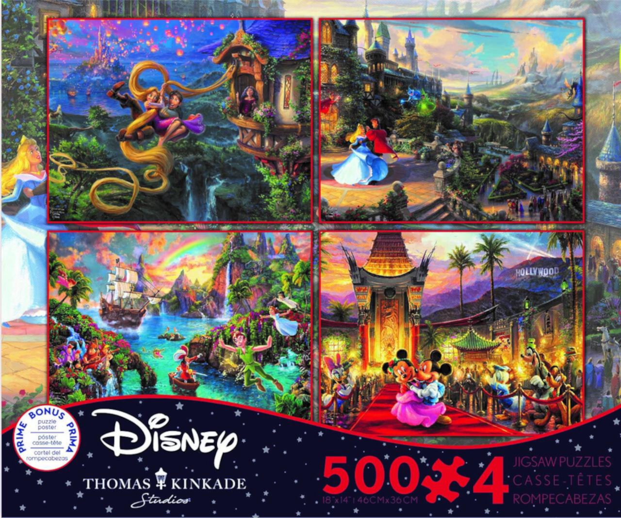 Ceaco - 4 In 1 Multipack - Thomas Kinkade - The Disney Collection - 4 In 1 Multipack Jigsaw Puzzle Ceaco