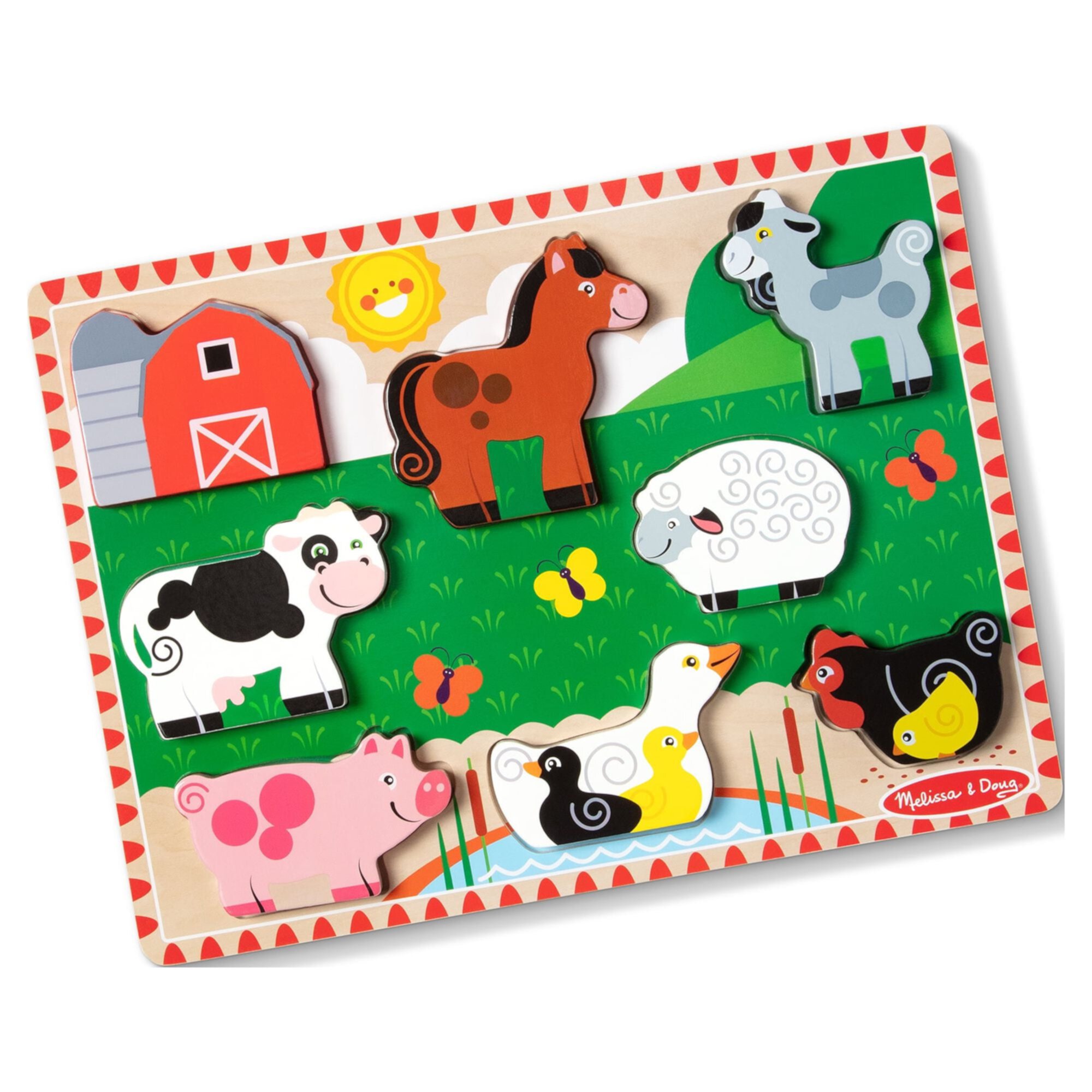 Melissa & Doug Farm Wooden Chunky Puzzle (8 Pcs) - FSC-Certified Materials Melissa & Doug