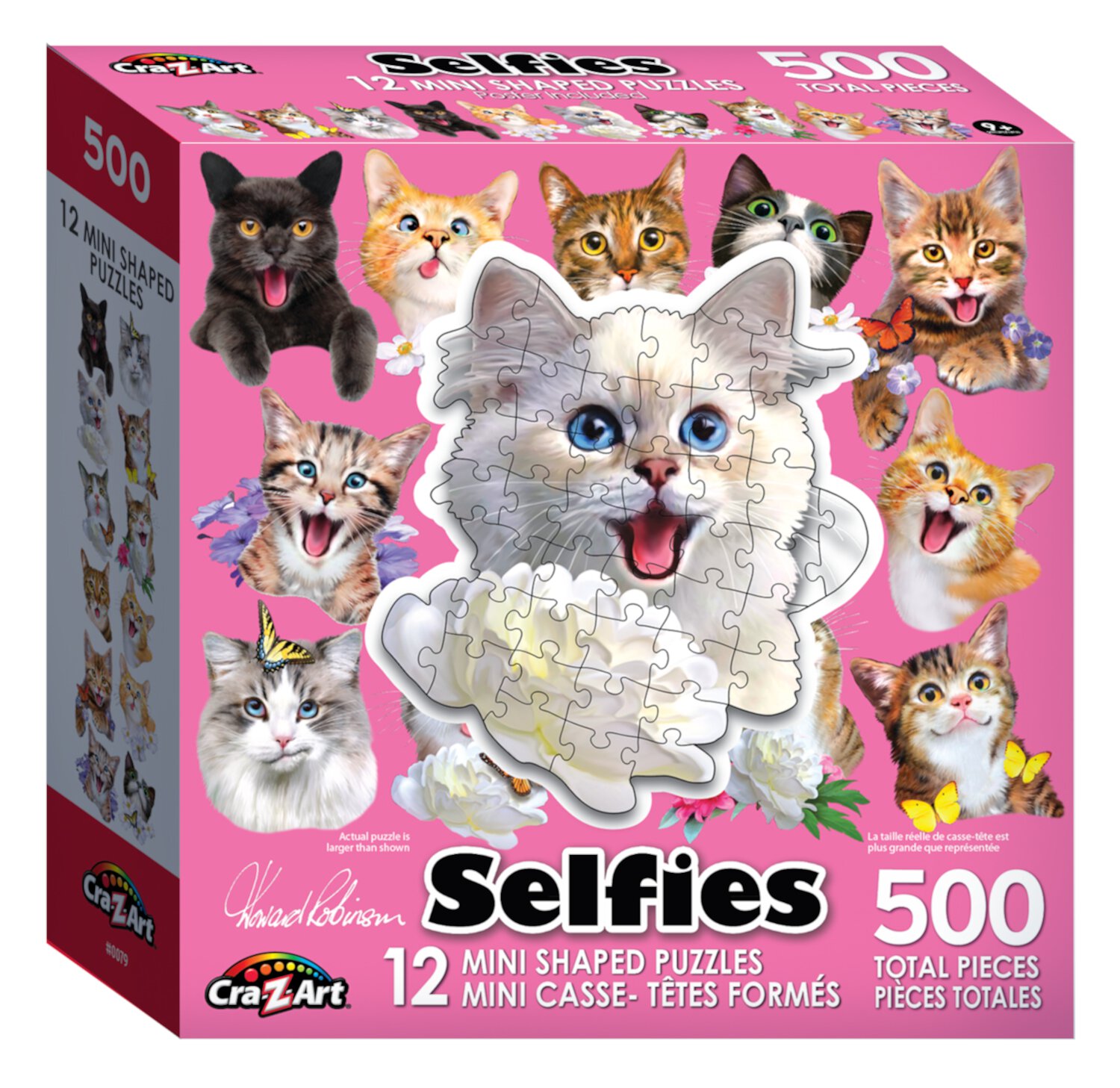 Cra-Z-Art Multi-Shaped 500-Piece Cat Selfies Jigsaw Puzzle Cra-Z-Art