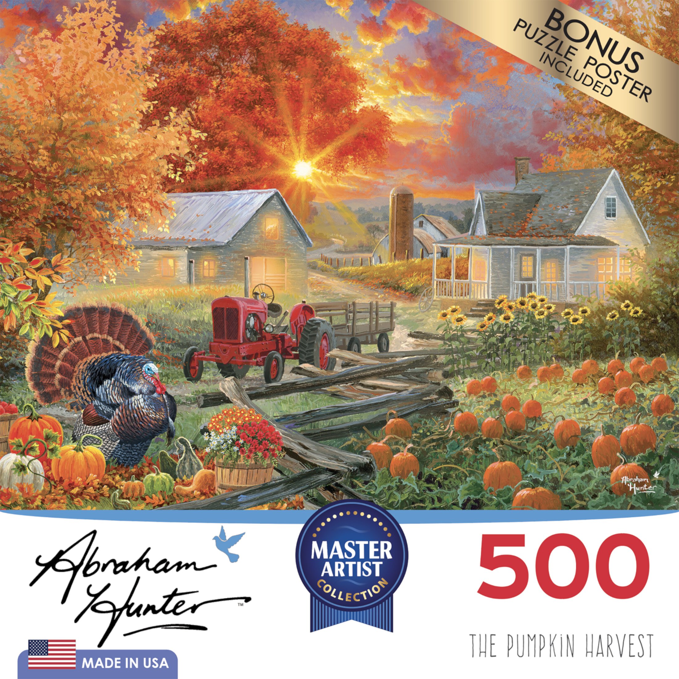 Cra-Z-Art Abraham Hunter 500-Piece The Pumpkin Harvest Adult Jigsaw Puzzle Cra-Z-Art