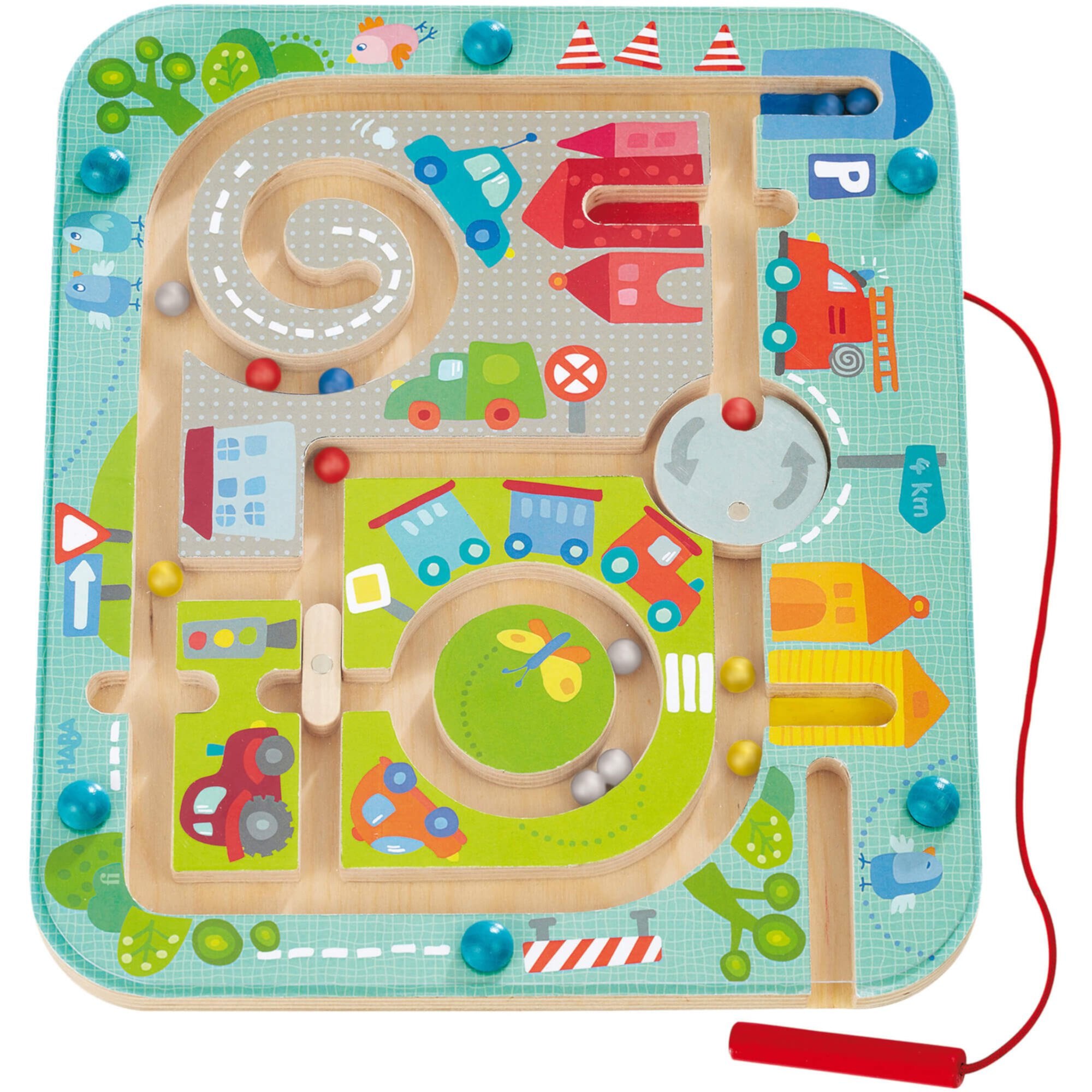 HABA Town Maze Wooden Magnetic Travel Game For Preschoolers Haba