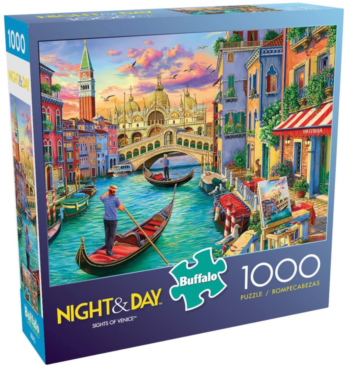 Buffalo Games Night & Day Sights of Venice 1000-Piece Interlocking Jigsaw Puzzle for Adults Ages 14+ Buffalo Games