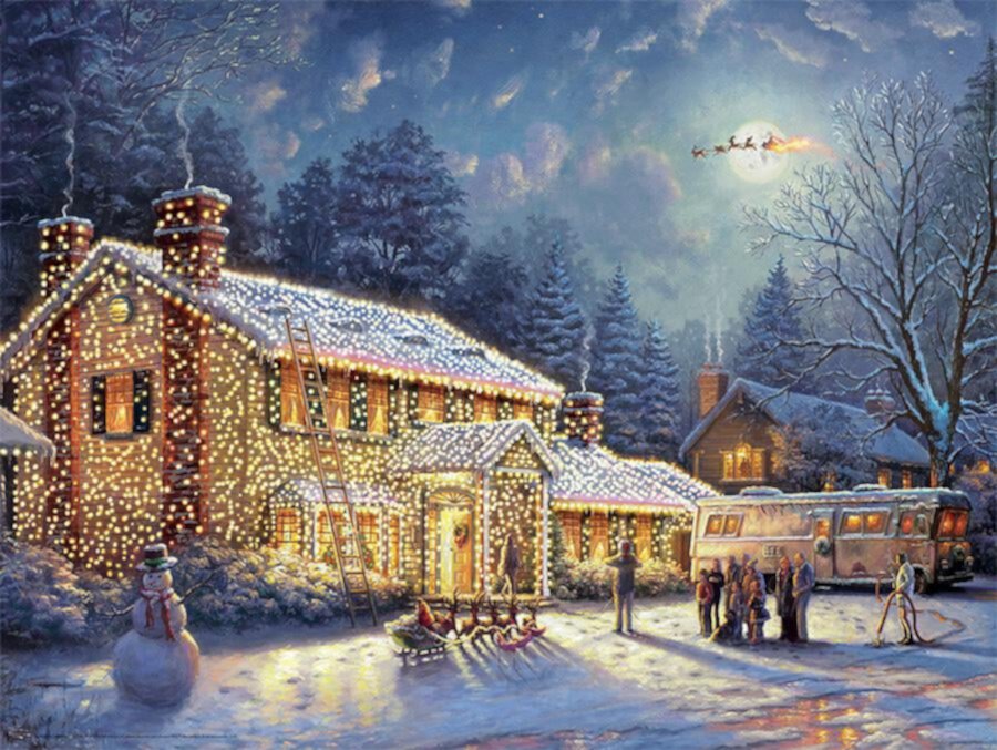 Jigsaw Puzzle for Adults 500 Piece National Lampoon's Christmas Vacation (Thomas Kinkade Holiday Movies) Wooden Puzzles 20.4 X 14.9 inches/52 x 38 cm TENGYANG