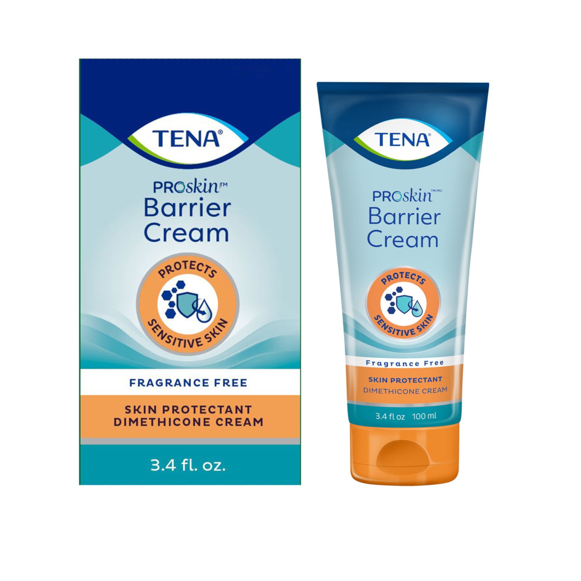 Tena Proskin Barrier Cream (Крем) Unscented Skin Protectant Cream 3.4 oz (Унции). Tube 54442 10 Ct Tena