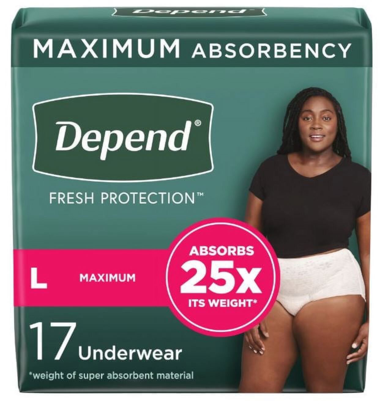 Depend Fit-Flex Incontinence Underwear for Women - Maximum Absorbency (Pack of 14) Depend