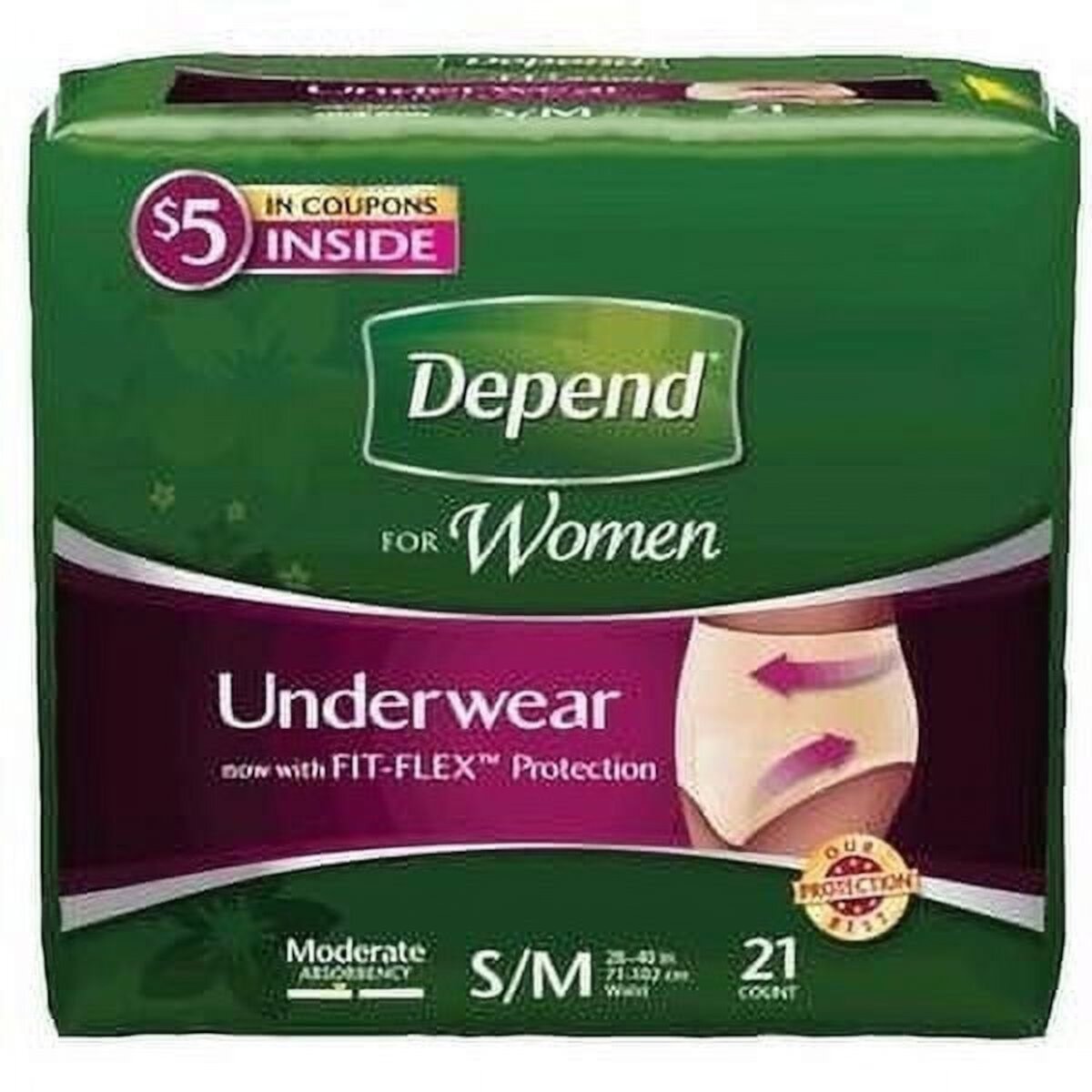 Depend FIT-FLEX Underwear for Women, Max Absorbency, X-Large-Pack of 26 Depend