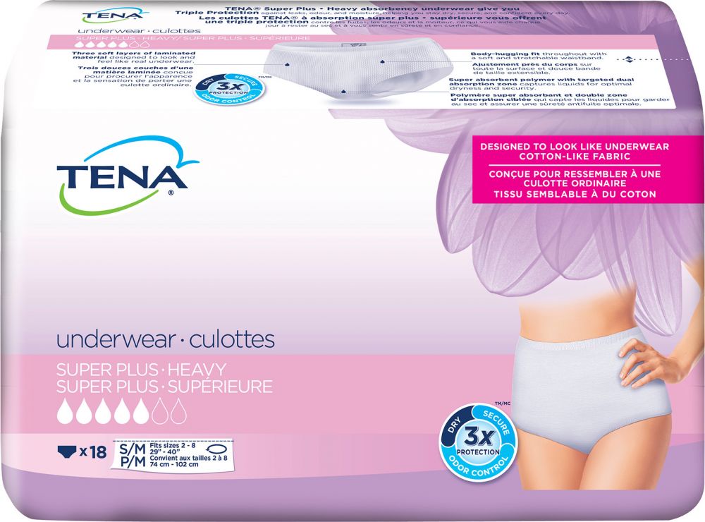 Tena Super Plus Moderate Absorbency Pull On Underwear For Women, Small / Medium, 72 Ct Tena