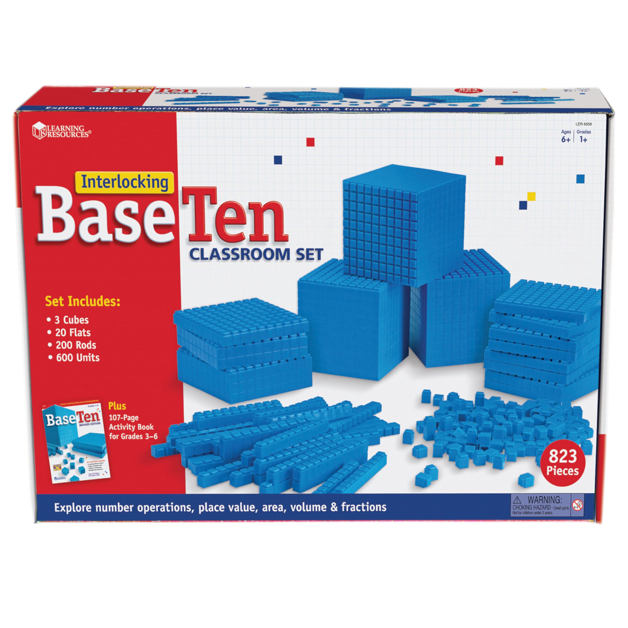 Learning Resources Interlocking Base Ten: Class Set (823 Pieces) Learning Resources