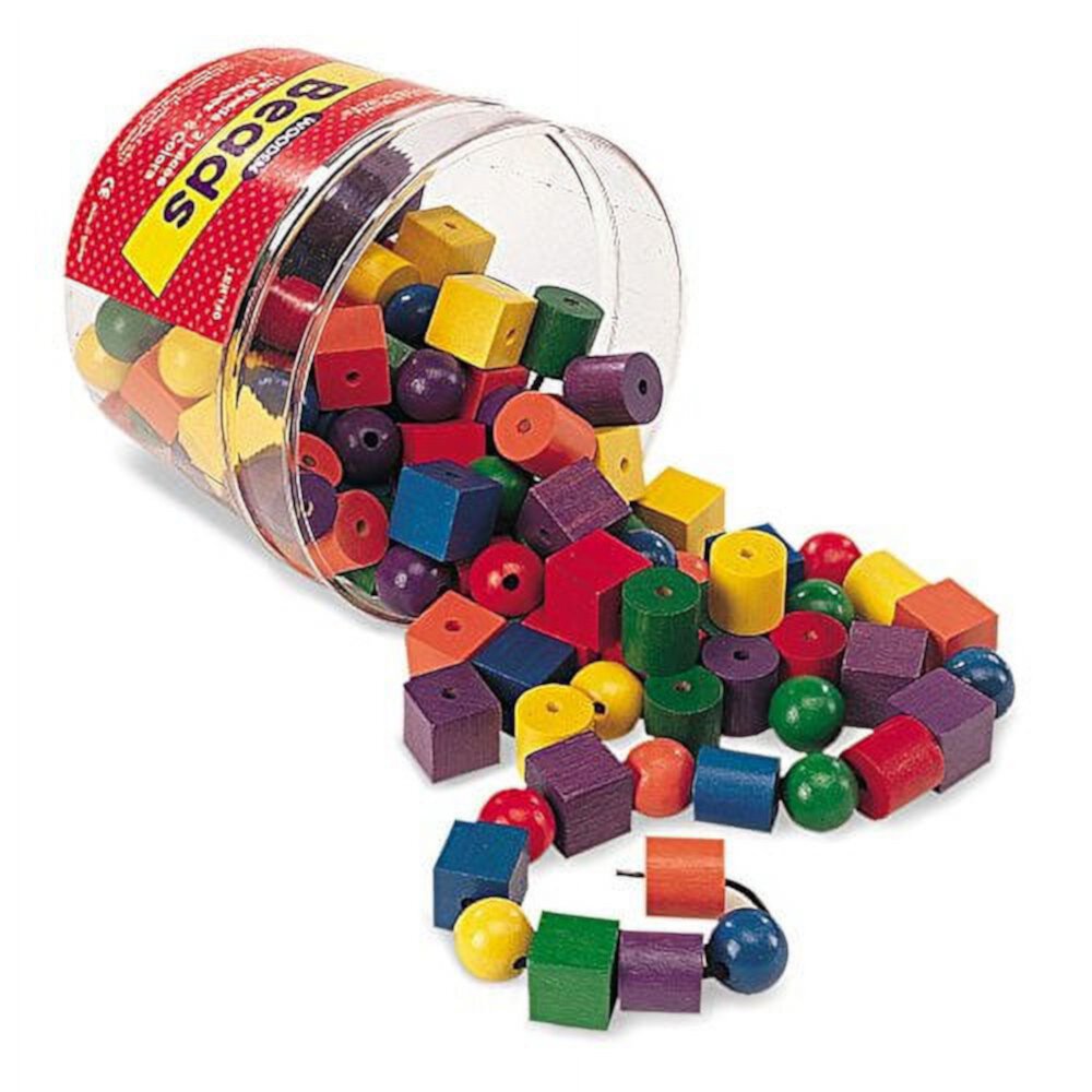 Learning Resources Beads in a Bucket Set of 110 (108 Beads and 2 Laces) Learning Resources