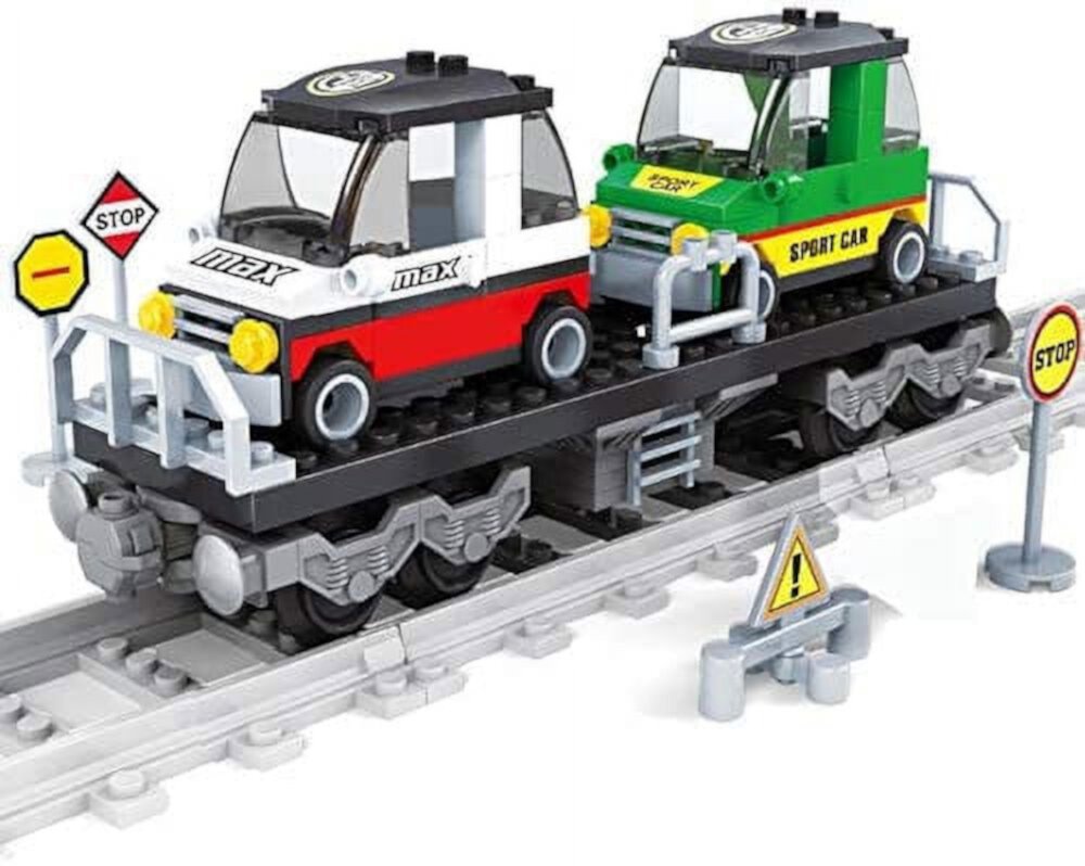 Red Railway Crossing Building Blocks Toy Bricks Set | General Jim's Toys | Compatible with Lego, Cobi, Wange, Sembo and all major brick building brands. General Jim's Toys & Bricks