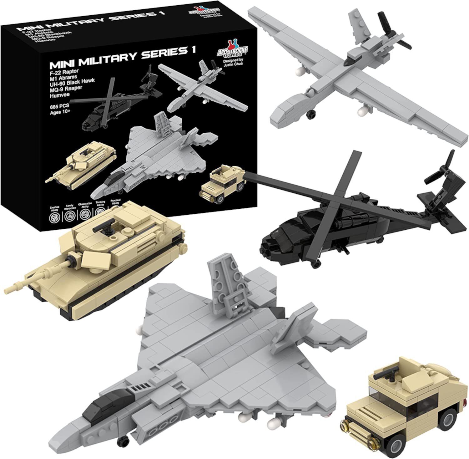 5 in 1 Military Building Block Set (665 Pieces) Apostrophe Games