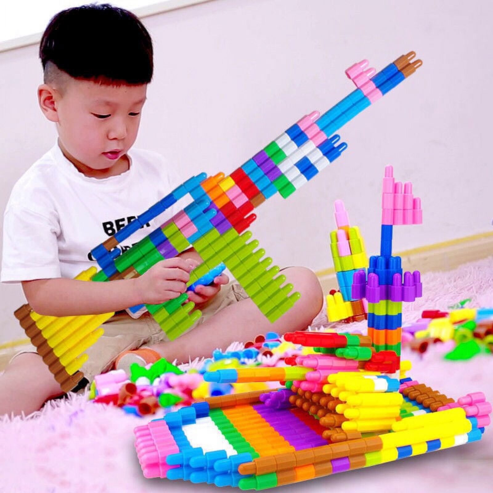 Building Blocks Construction Toy, 100pcs Set Building Blocks Construction Toy - Learning STEM Toys Educational Kit Child - Building Toys for Kids Ages 3+ Autrucker