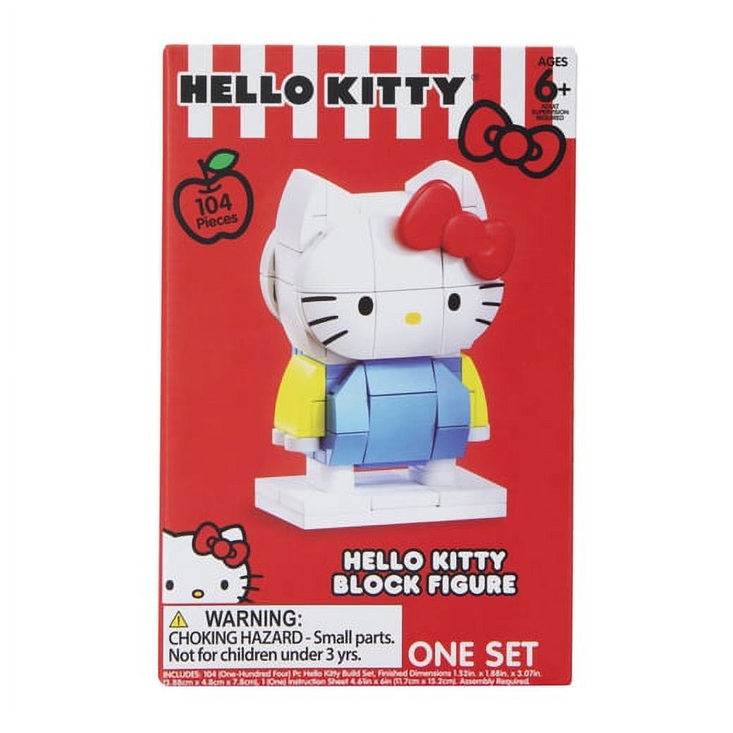 Sanrio Build Kit Block Figure - Hello Kitty - 104 Pieces - Ages 6+ Sanrio