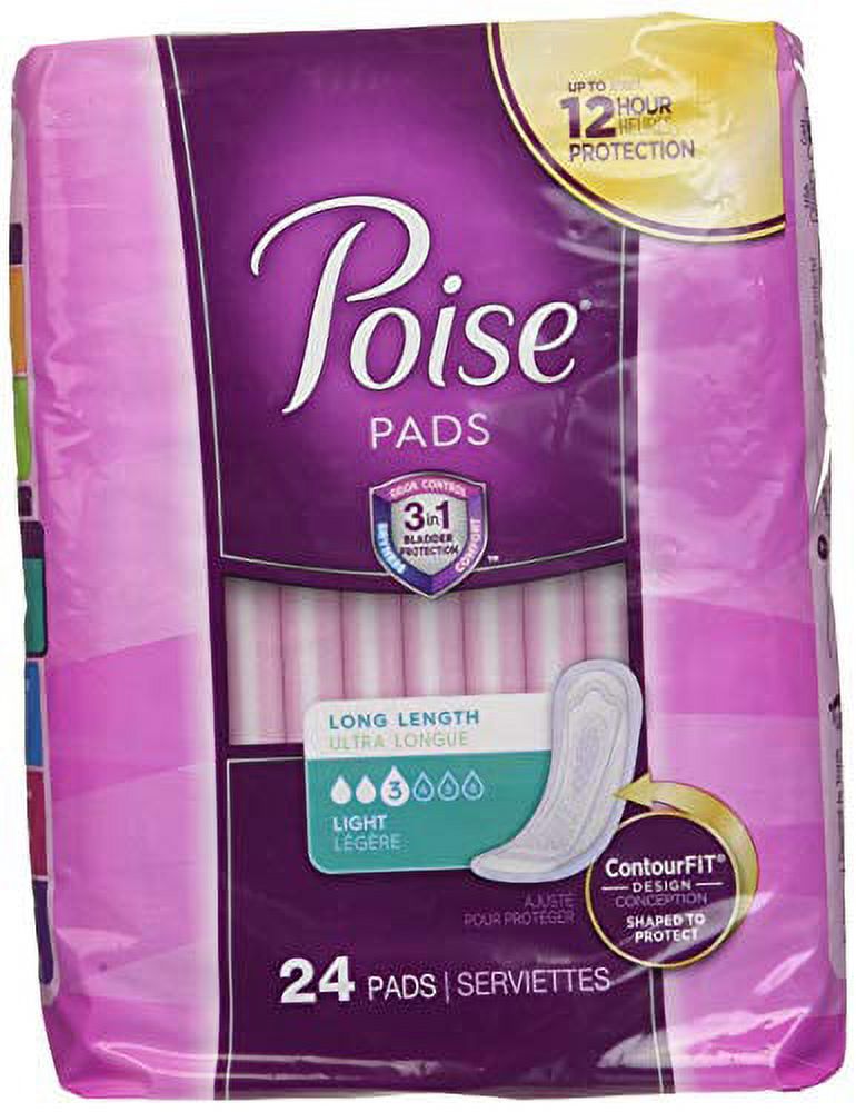 Poise Incontinence Ultra Thins Light Absorbency, 24 Count Poise