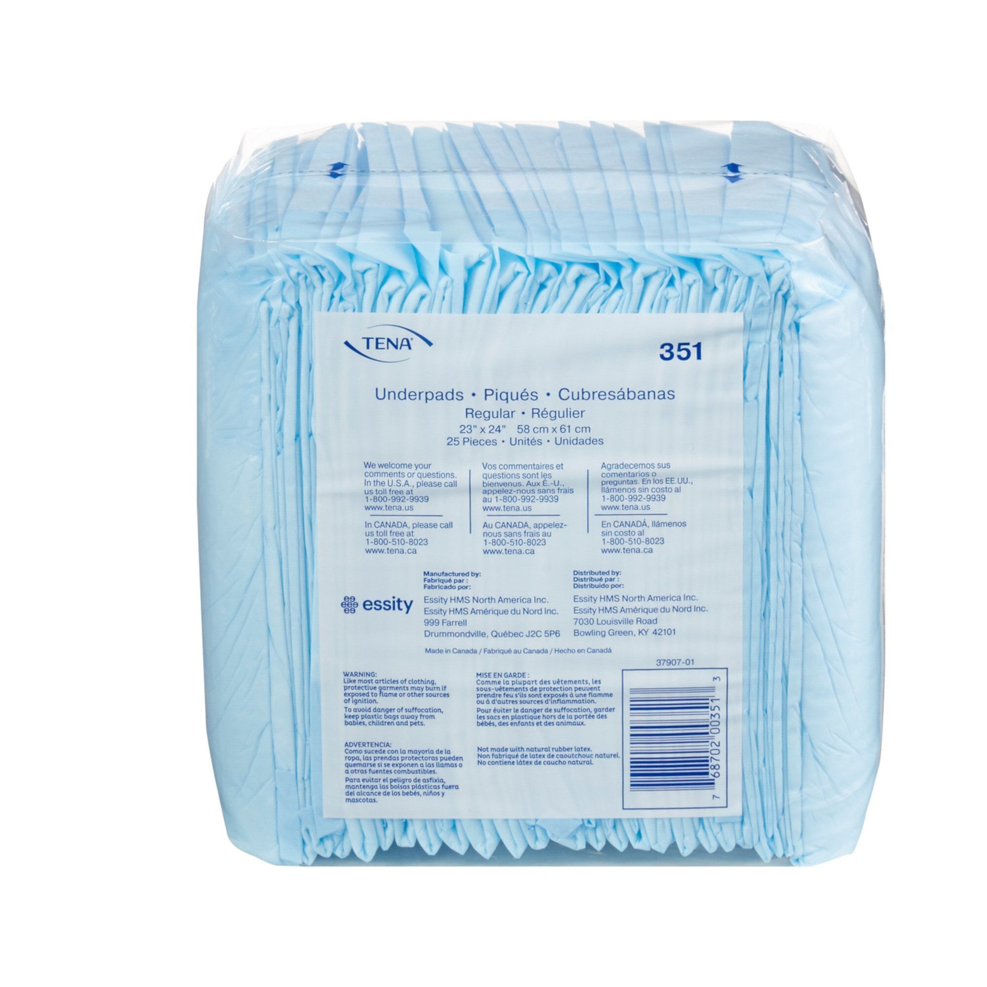 TENA Regular Disposable Underpad Fluff 23 x 24" 351 25 pads Tena