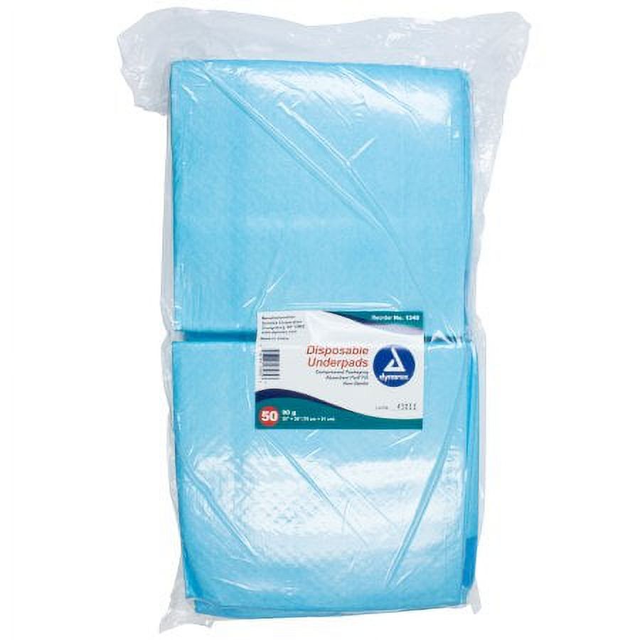 Dynarex Underpad 30 X 36 Inch Disposable Fluff / Polymer Heavy Absorbency Pack of 50 Dynarex