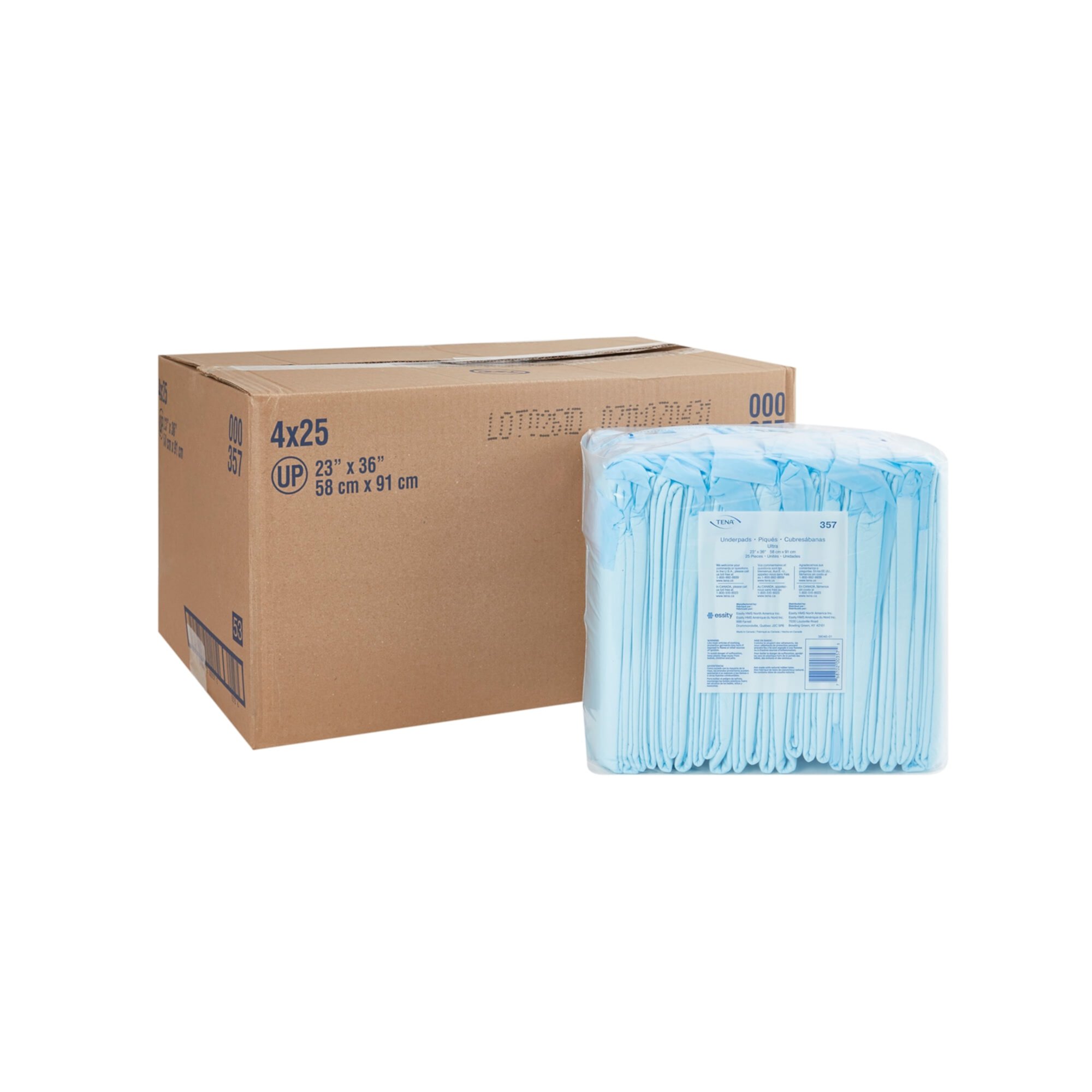 TENA Ultra Underpad, Incontinence, Disposable, Absorbent, 23 in x 36 in, 100 Ct Tena