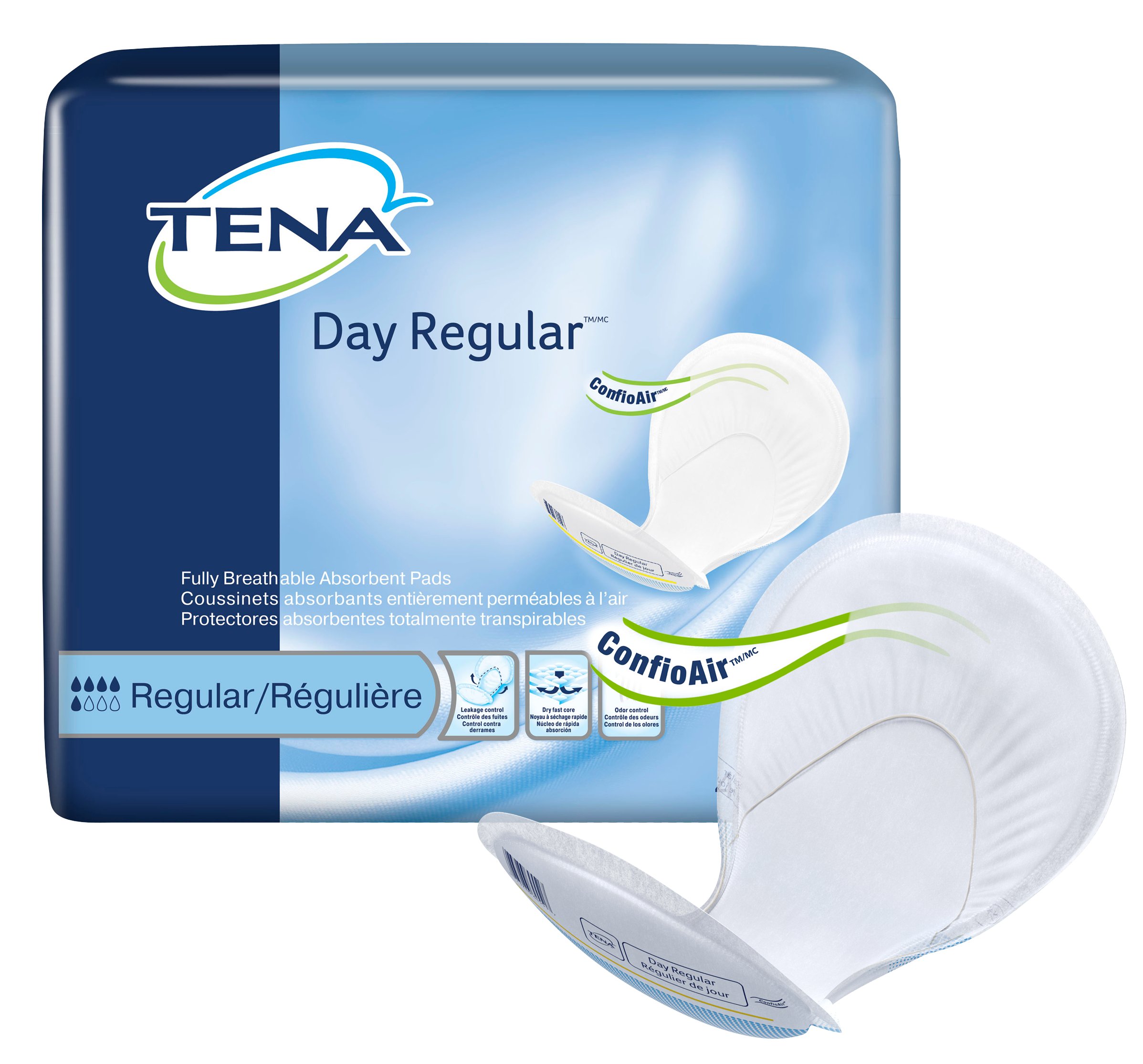 Essity HMS North America Inc Bladder Control Pad TENA Day Regular Moderate Absorbency Dry-Fast Core One Size Fits Most Unisex Disposable Pack of 46 Tena