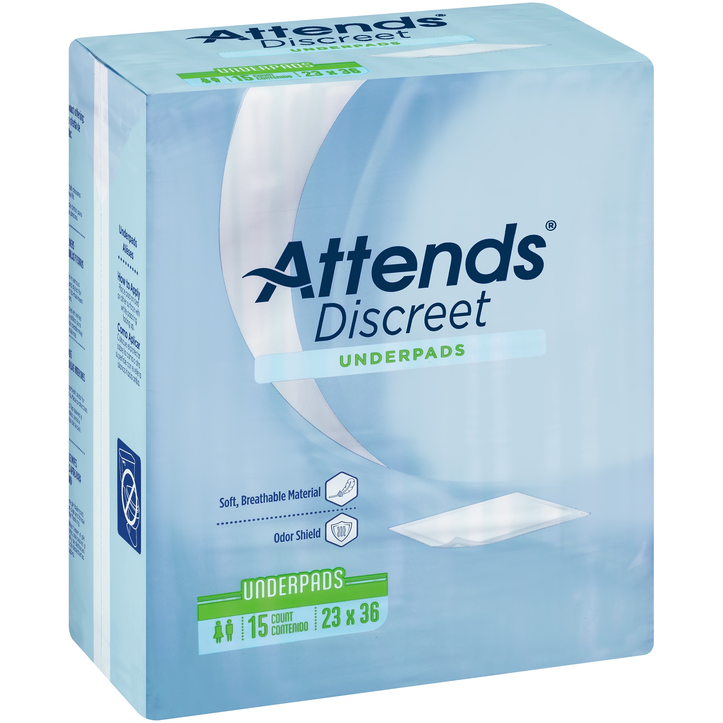 Attends Discreet Disposable Underpads, 23 X 36 Inch - 15 Count Attends