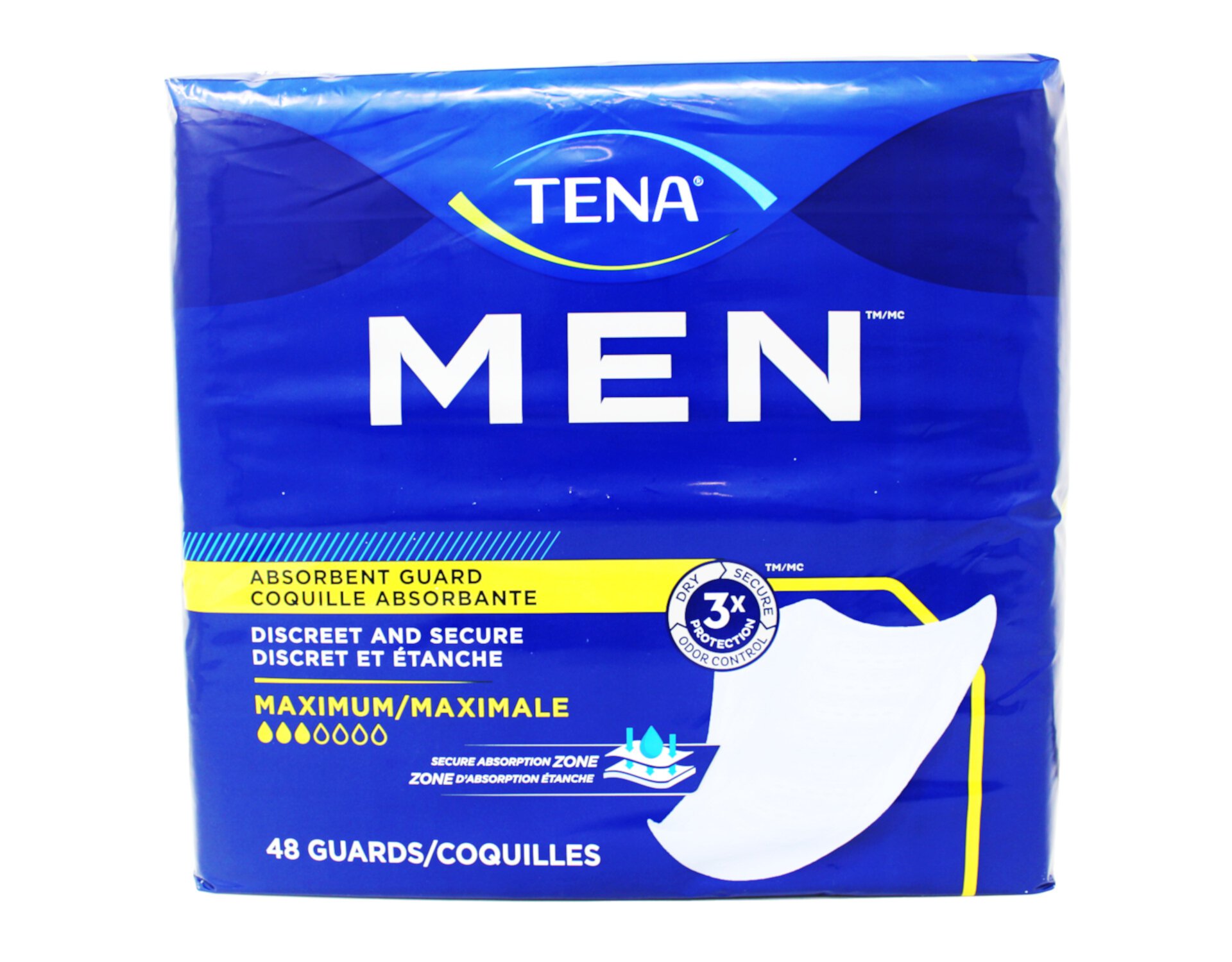 Tena Men Incontinence Protective Guards, Moderate/Level 2 Absorbency, 48 Count Tena