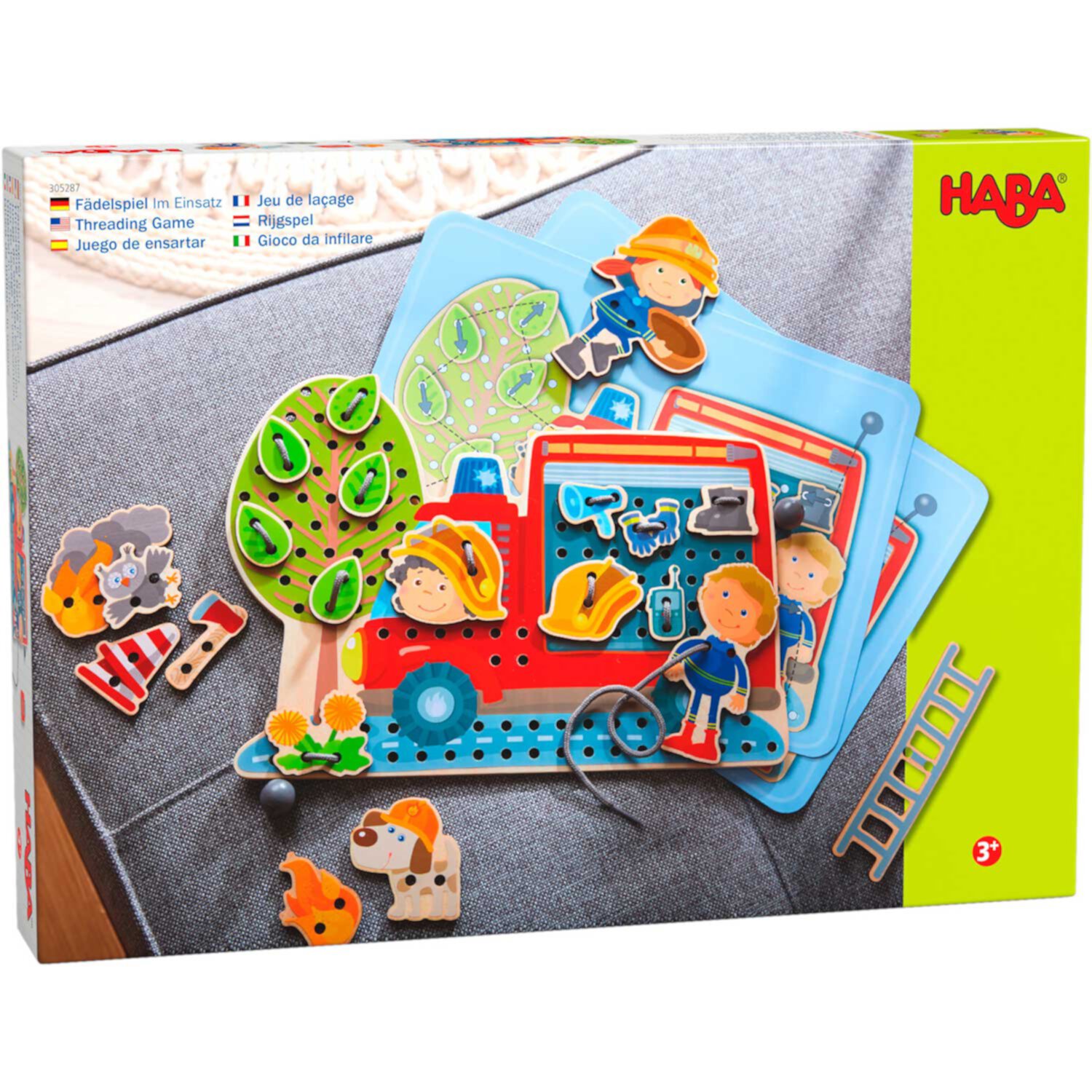 HABA Fire Engine Rescue Themed Threading Game Haba