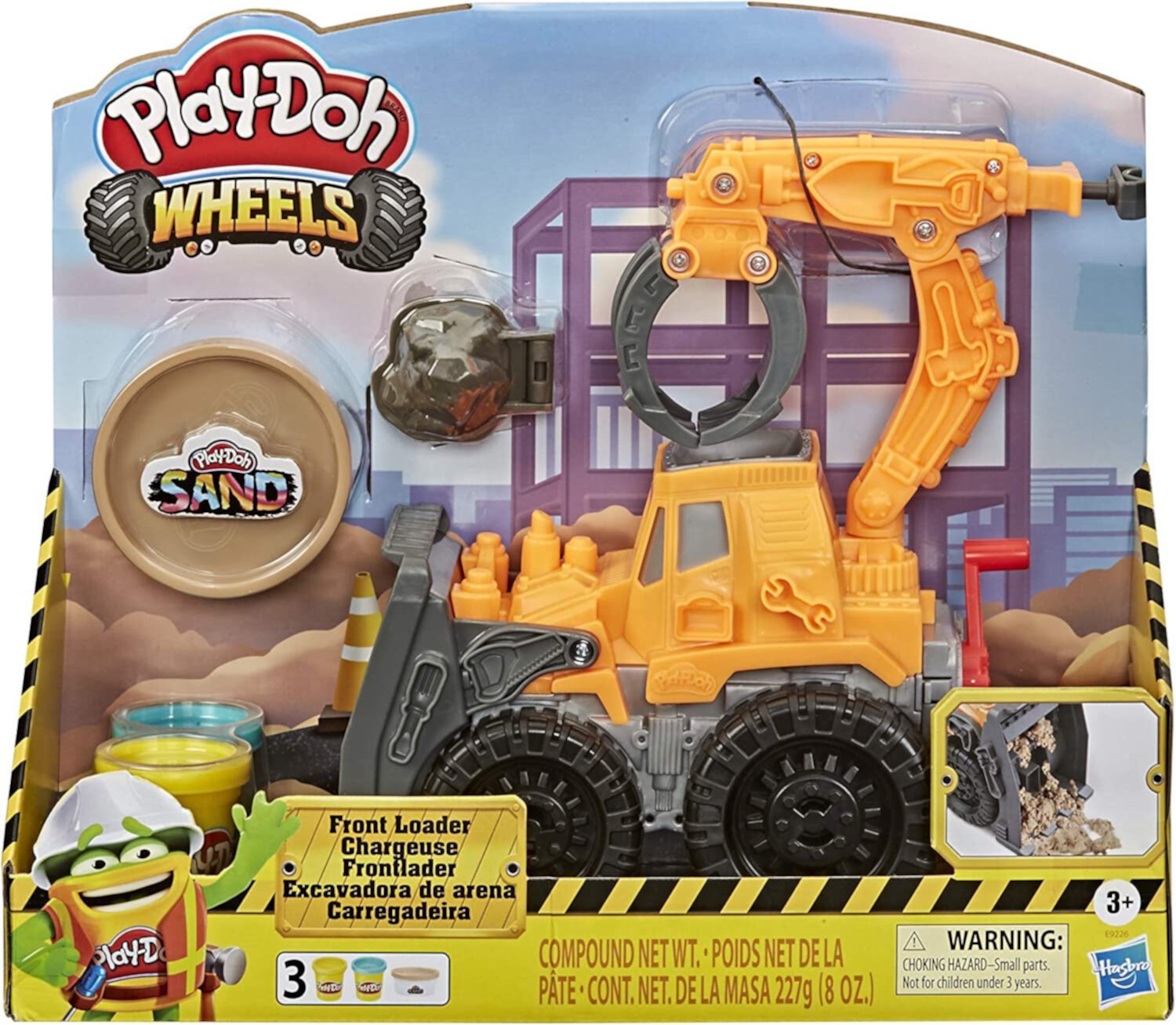 Play-Doh Wheels Front Loader Toy Truck for Kids Ages 3 and Up with Non-Toxic Sand Compound and Classic Compound in 2 Colors Play-Doh