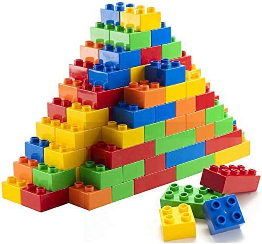 Prextex Classic Big Building Blocks Compatible with All Major Brands STEM Toy Large Building Bricks Set for All Ages-100 piece | Kids Blocks, Stem Toys for Toddler | Educational Toys Prextex