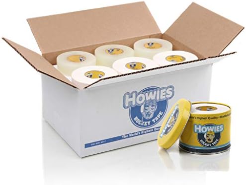 Howies Hockey Tape -Clear Shin Pad Tape/White Cloth Tape (30 Pack) and Free Tape TIN Howies