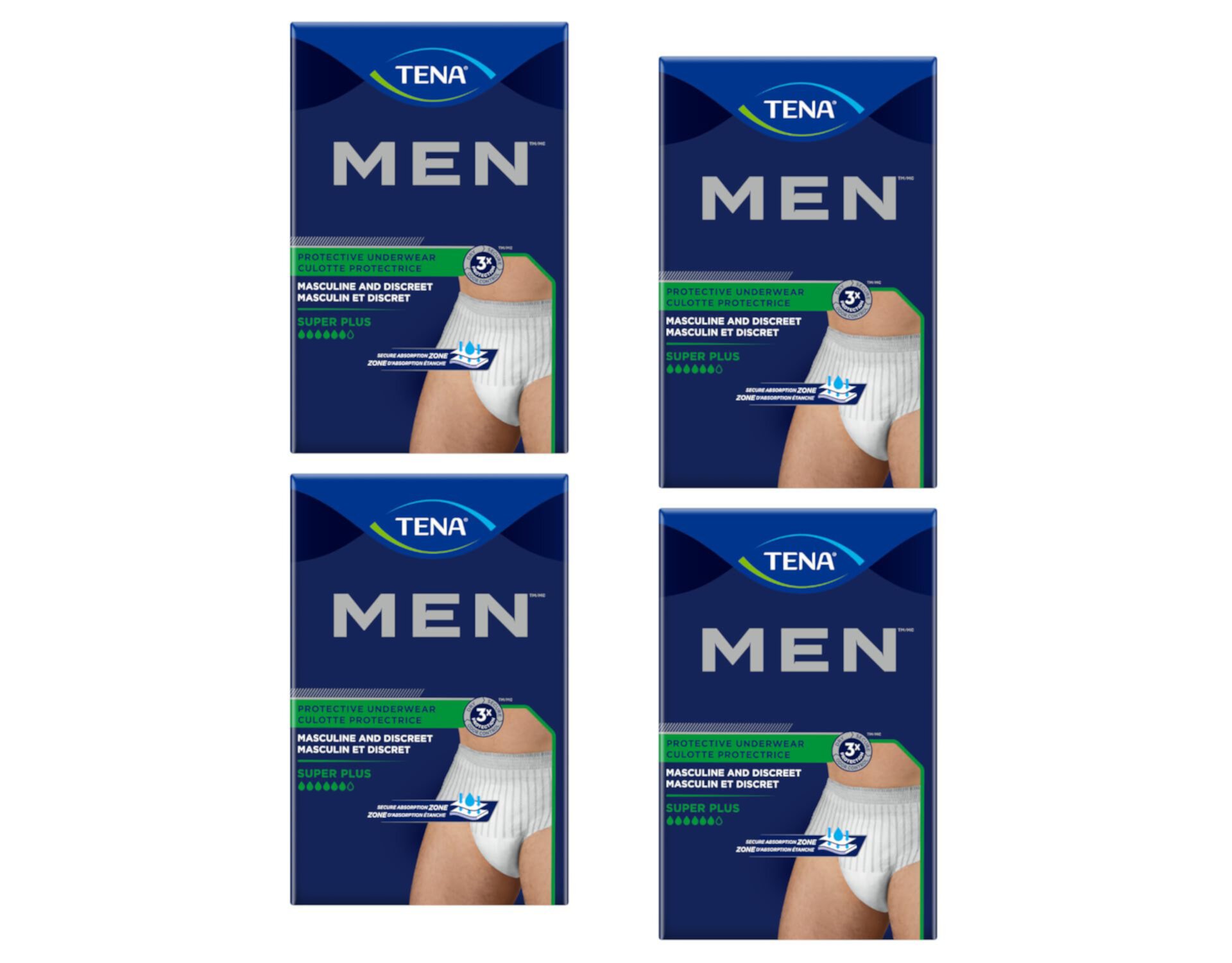 TENA Men Protective Underwear Super Plus, S/M (64 Count) Essity