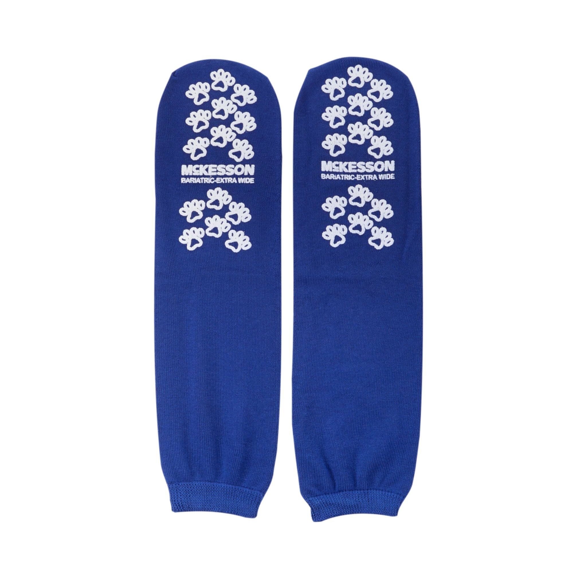 McKesson Adult Bariatric Slipper Socks Non-Skid & Slip Sole Blue - 1 Pair Mckesson