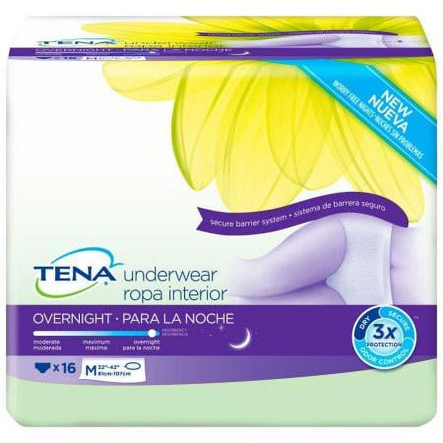 TENA Overnight Protective Underwear 54452 X-Large Case of 48, White Tena