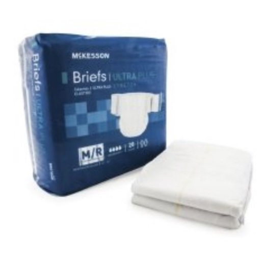 Incontinent Brief McKesson Tab Closure Medium / Regular Disposable Heavy Absorbency #BRSTRMR-BG Mckesson