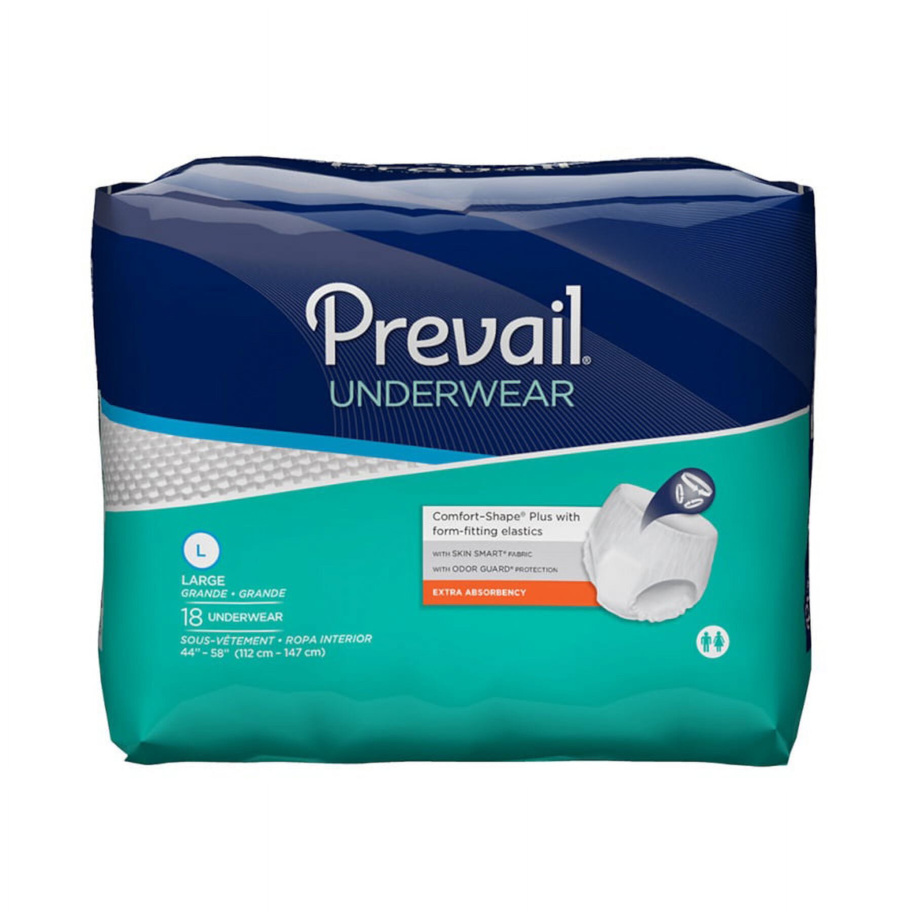 Prevail Protective Underwear, Large 44 - 58 In, 18 Ct, 2 Packs Prevail