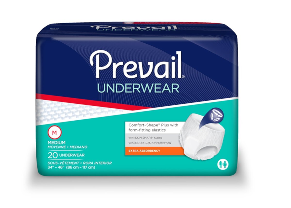 Prevail Extra Adult Underwear PV-512 Medium Case of 80, White Prevail