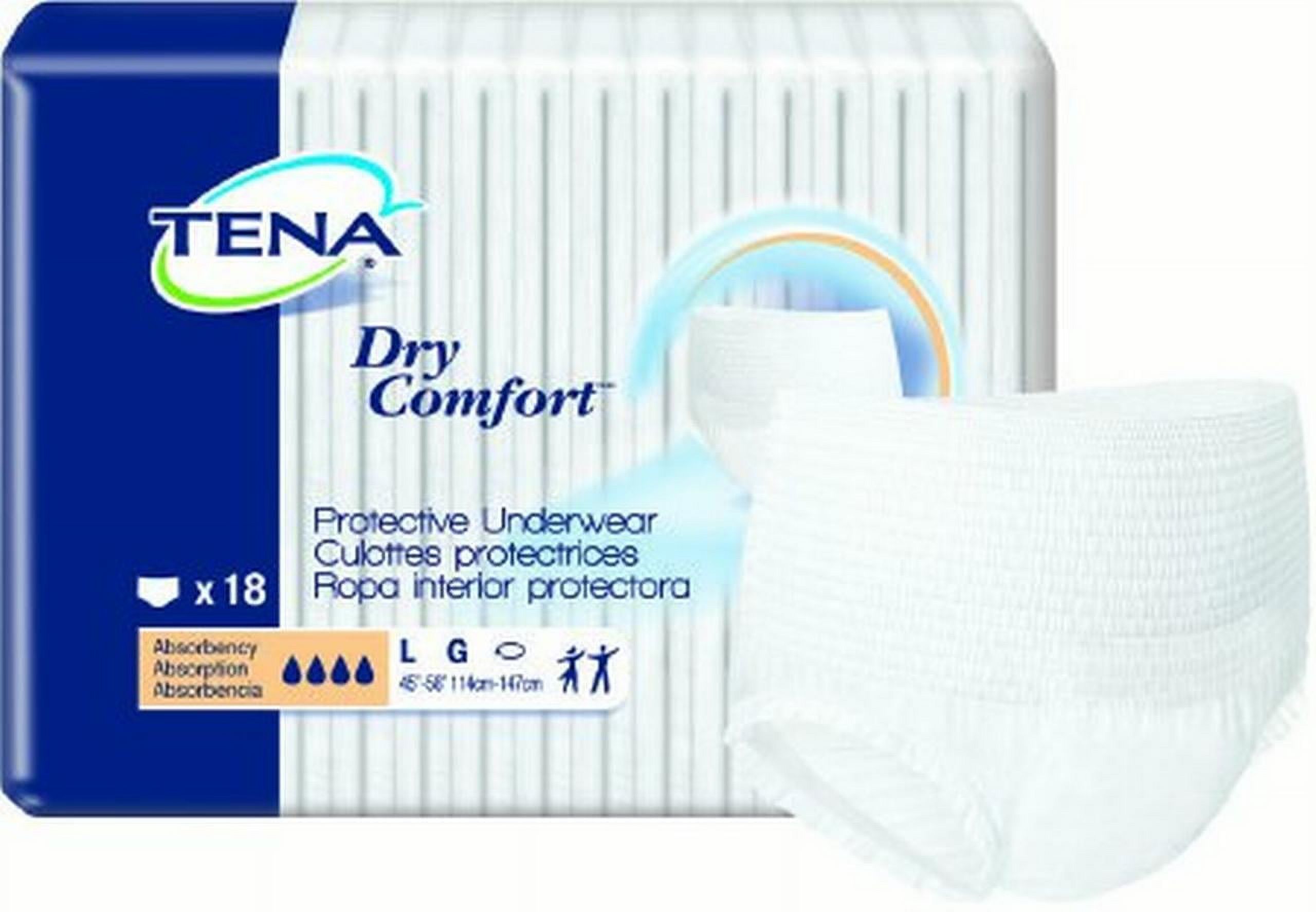 Essity HMS North America Inc Adult Absorbent Underwear TENA Dry Comfort Pull On Large Disposable Moderate Absorbency Case of 72 Essity