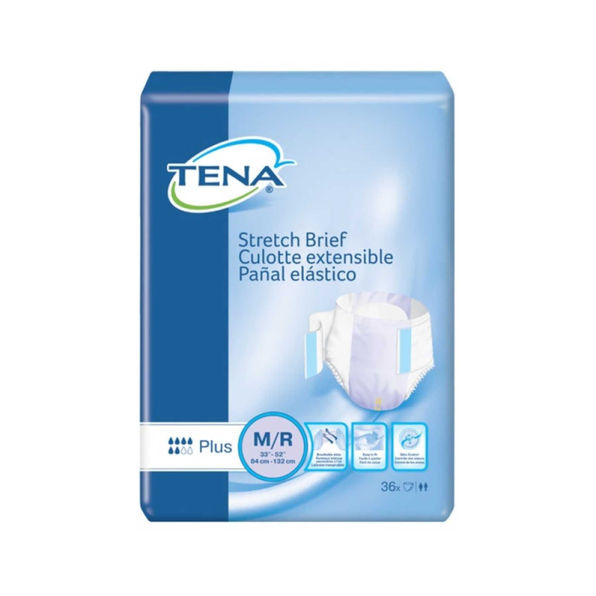 TENA Stretch Plus 67602 Briefs Medium, Pack of 36 Tena