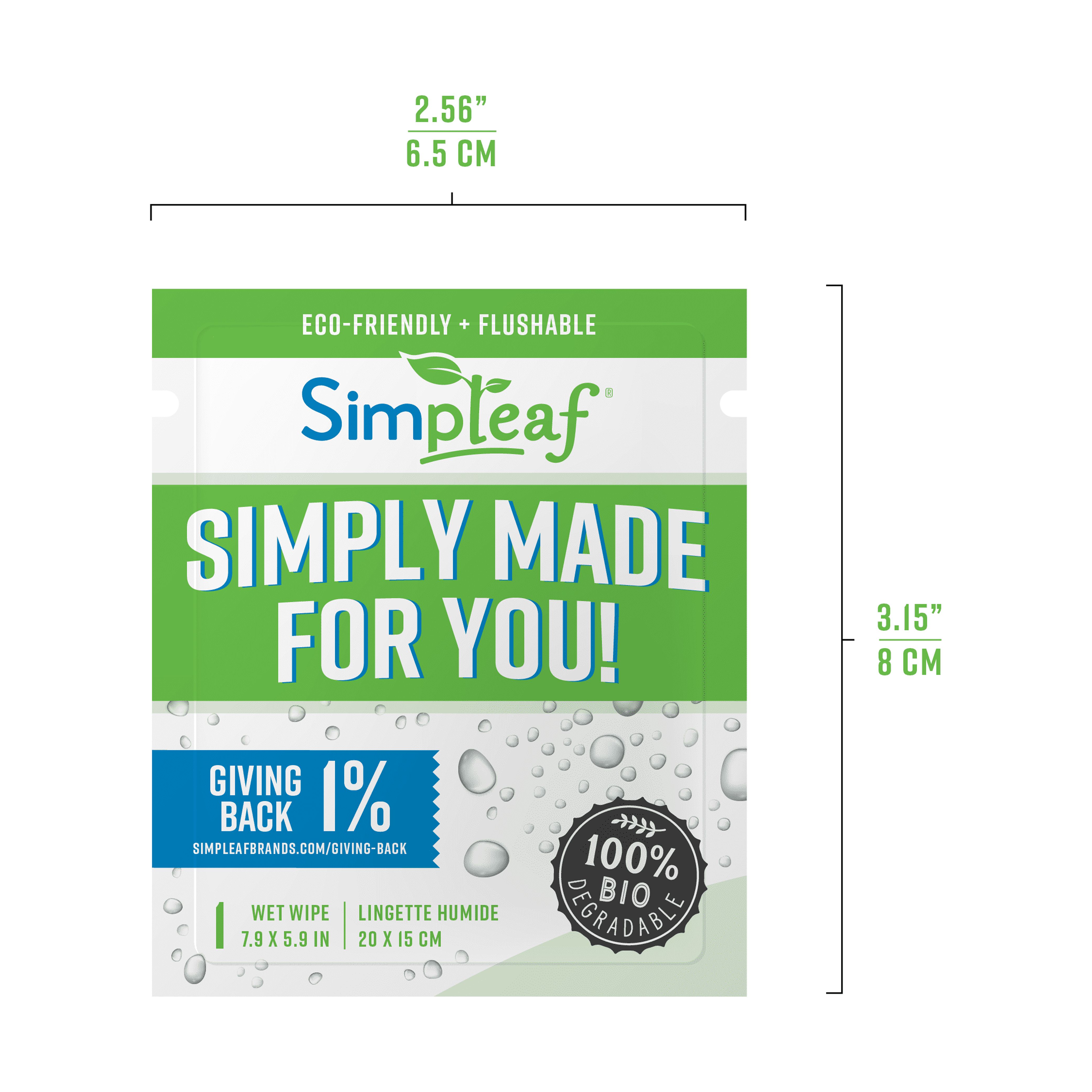 Simpleaf Flushable Single Pack Wet Wipes | Eco- Friendly, Paraben & Alcohol Free | Hypoallergenic & Safe for Sensitive Skin | Aloe Vera | Travel Size | 30 Count… Simpleaf