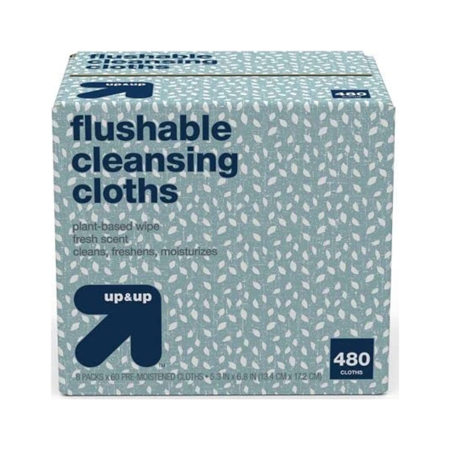 Up & Up Flushable Cleansing Cloths - 8 Pack - 480 Cloths Generic