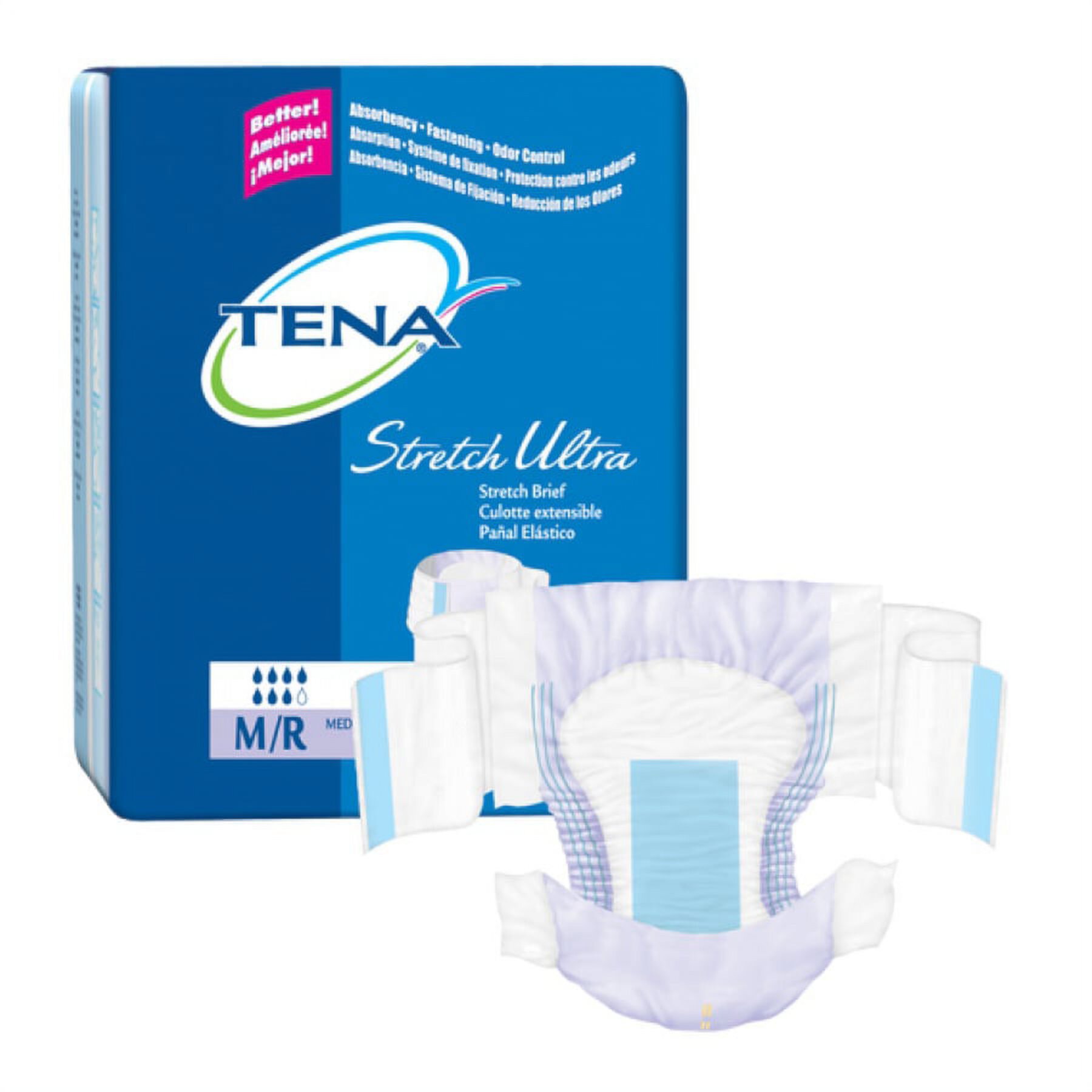 TENA Stretch Super Brief ''Medium, 33 - 52 , 28 Count'' 4 Pack Tena