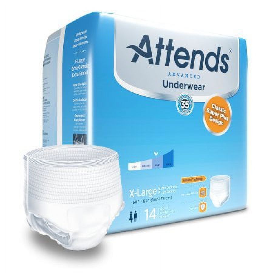 Attends Advanced Pull On Underwear, Heavy Absorbency, X-Large, 56 Count Attends