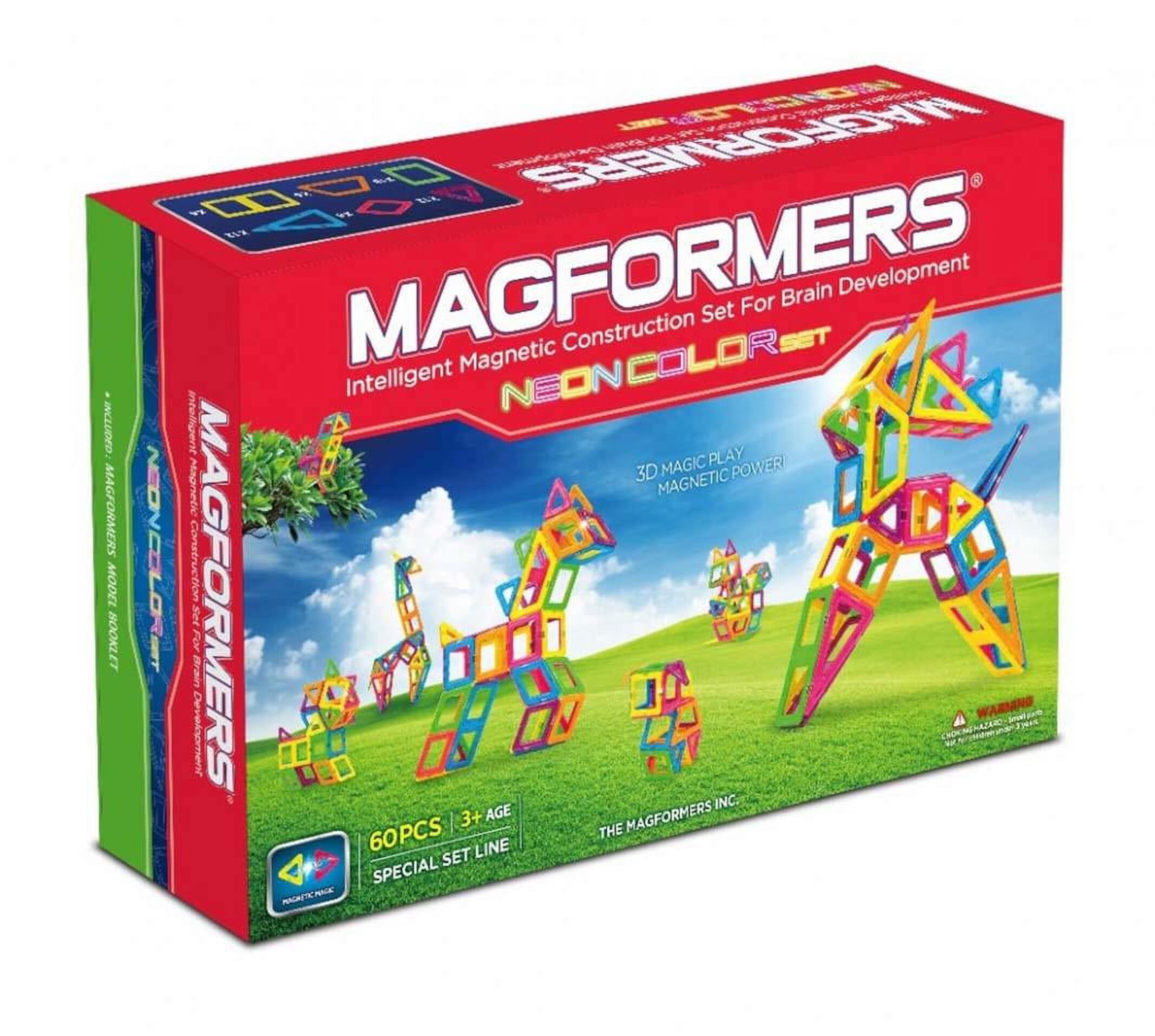 Magformers Neon Color Magnetic Construction 60-Piece Set Magformers