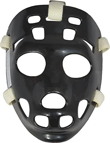 MyLec Pro Goalie Mask, High-Impact Plastic, Hockey Helmet Ventilation Holes & Adjustable Elastic Straps, Secure Fit, Halloween Mask (Black, Small) Mylec