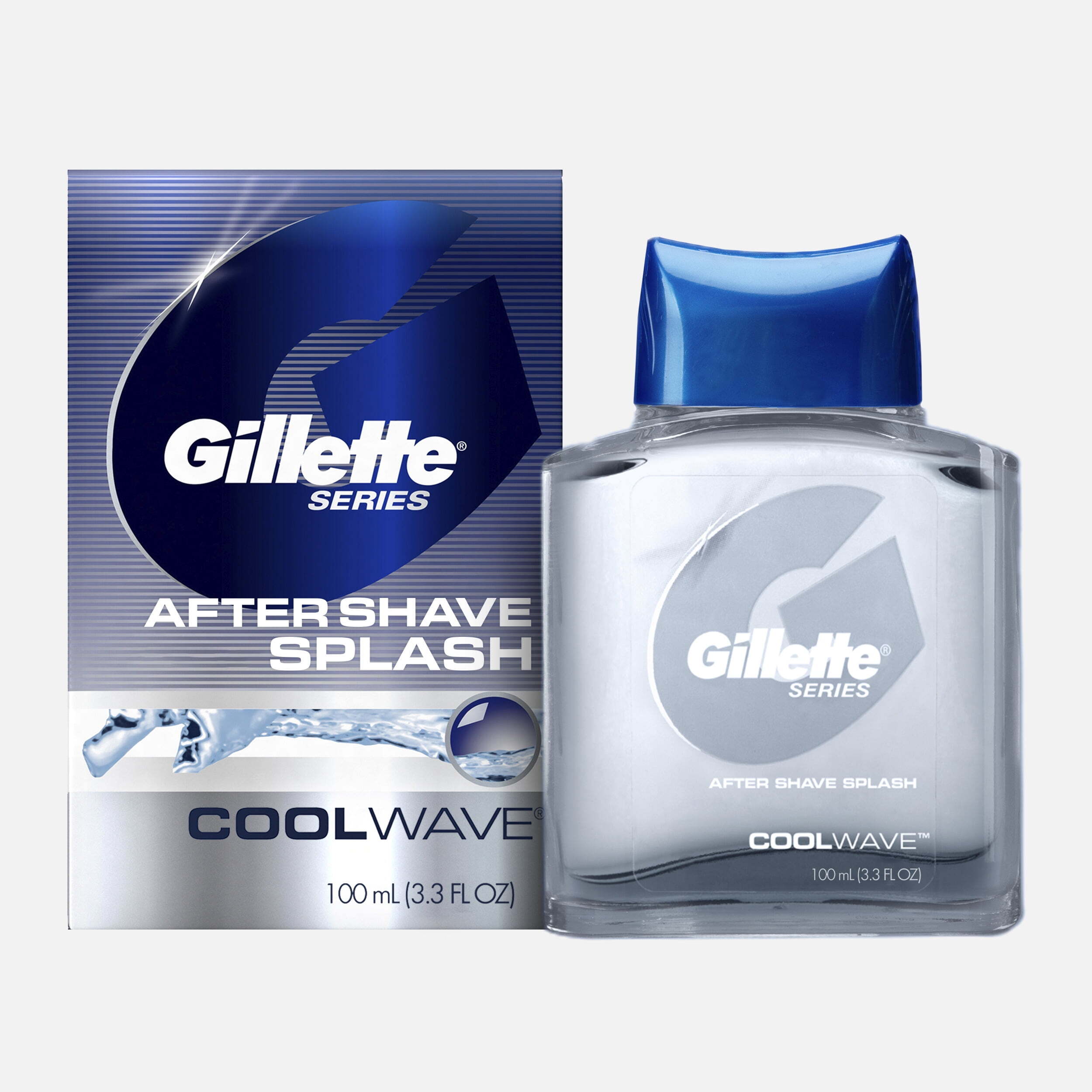 Gillette Series Aftershave Splash for Men, Cool Wave Scent, 3.3 oz Gillette